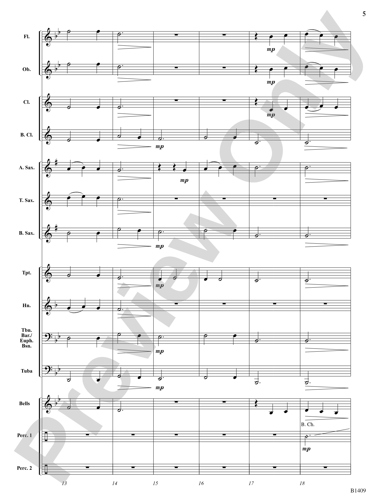 Gentle Winds: Score