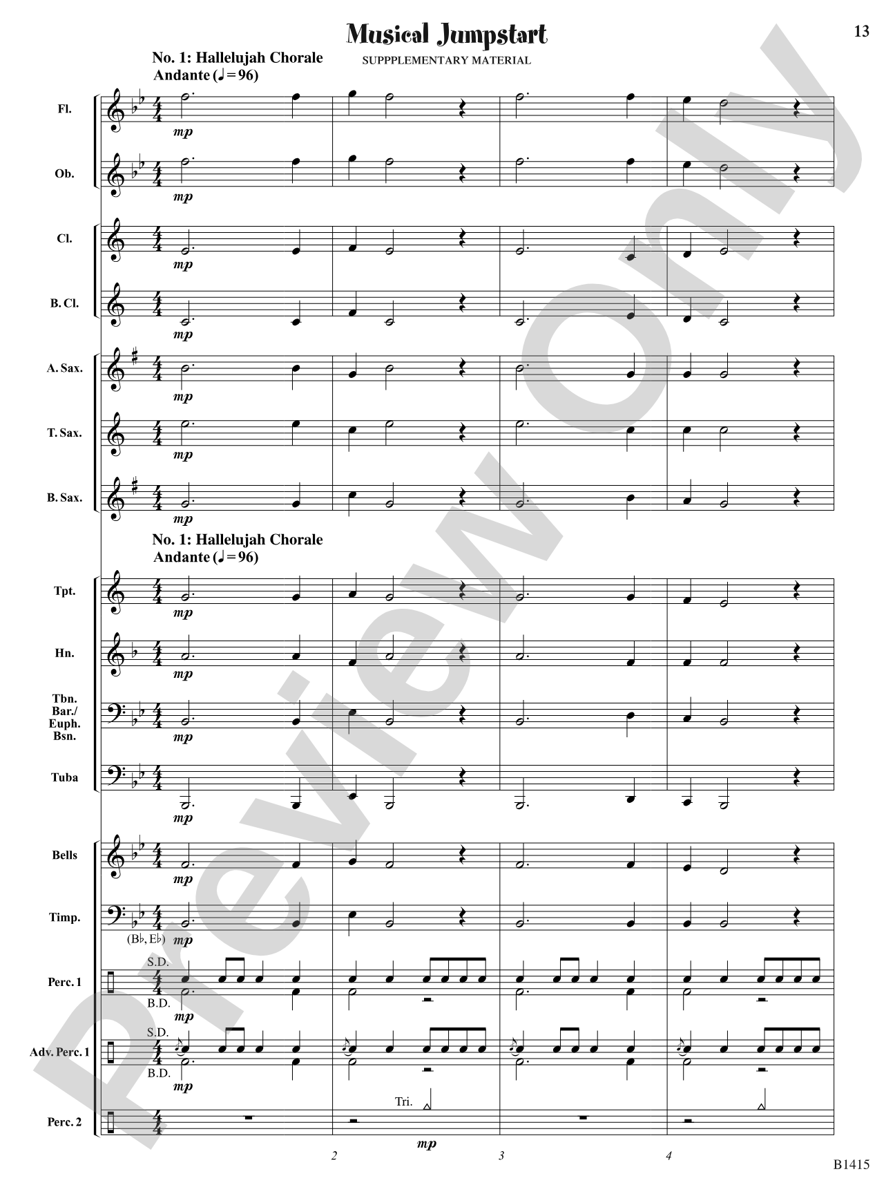 Hallelujah Chorus: Concert Band Conductor Score & Parts