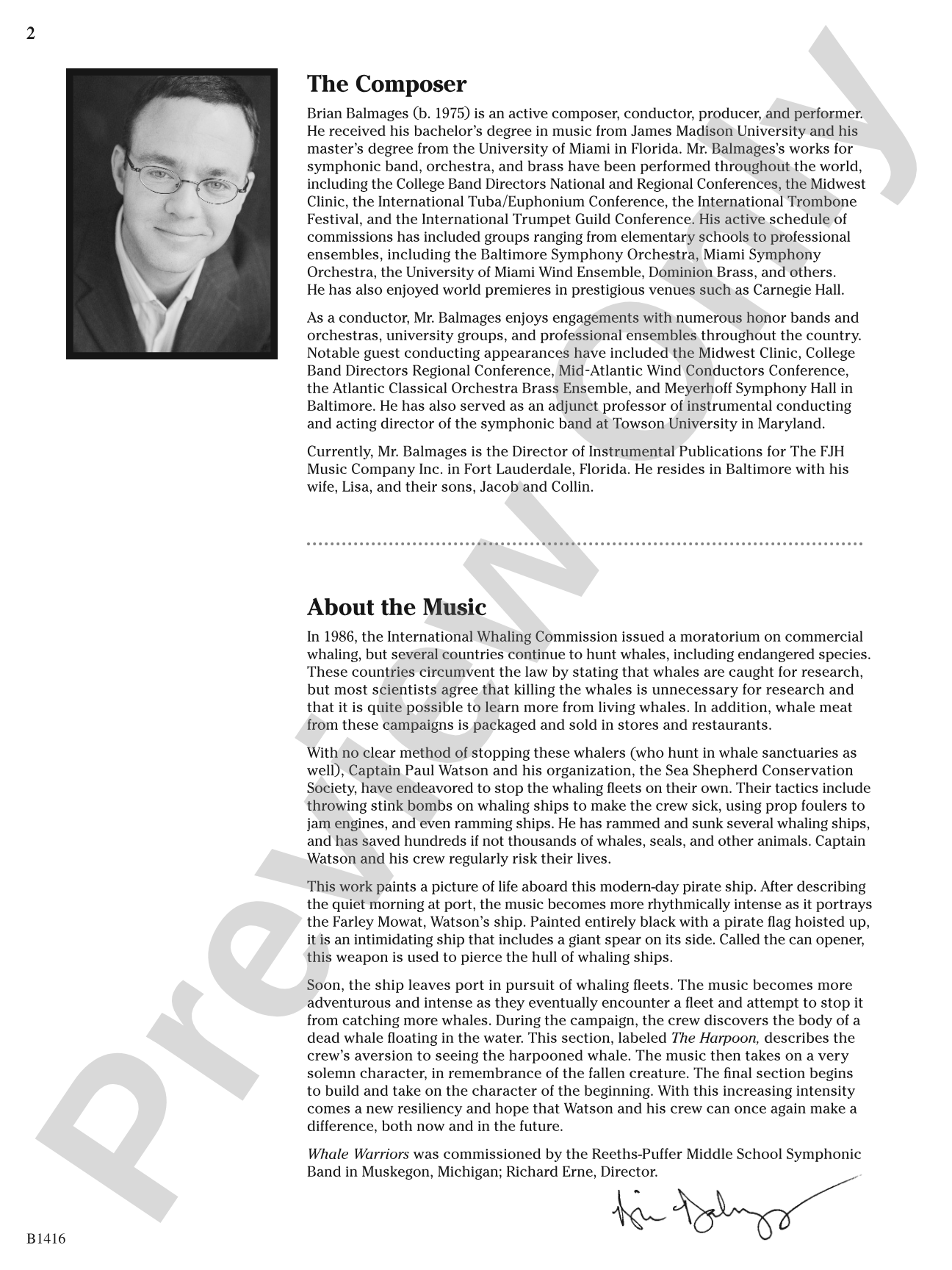 Whale Warriors: Score