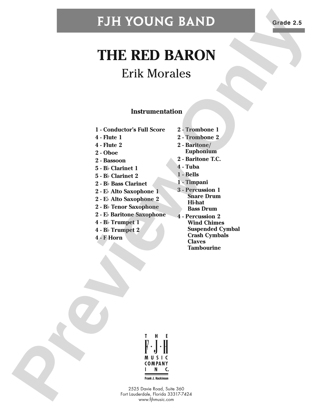 The Red Baron: Concert Band Conductor Score & Parts