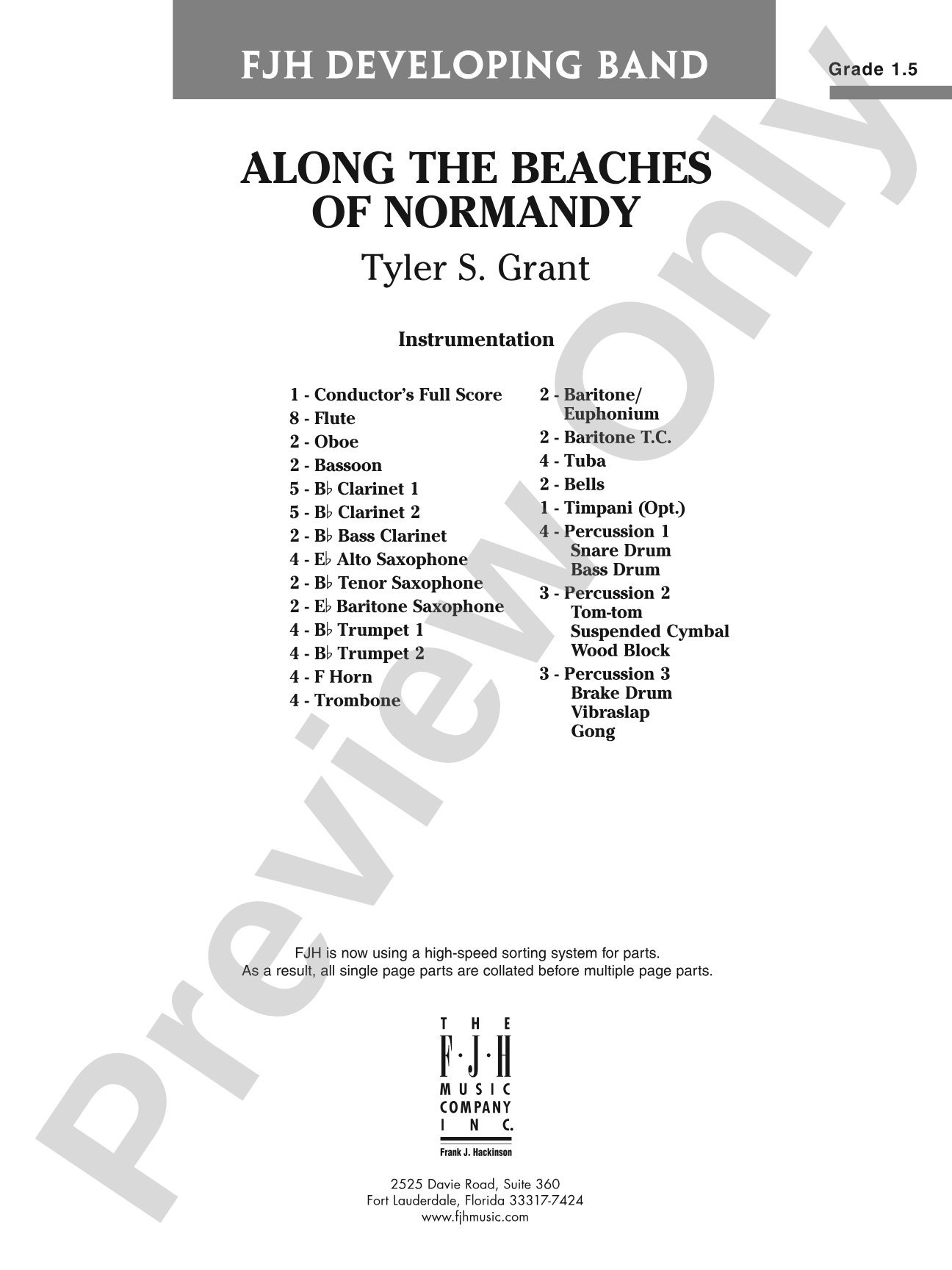 Along the Beaches of Normandy: Concert Band Conductor Score & Parts