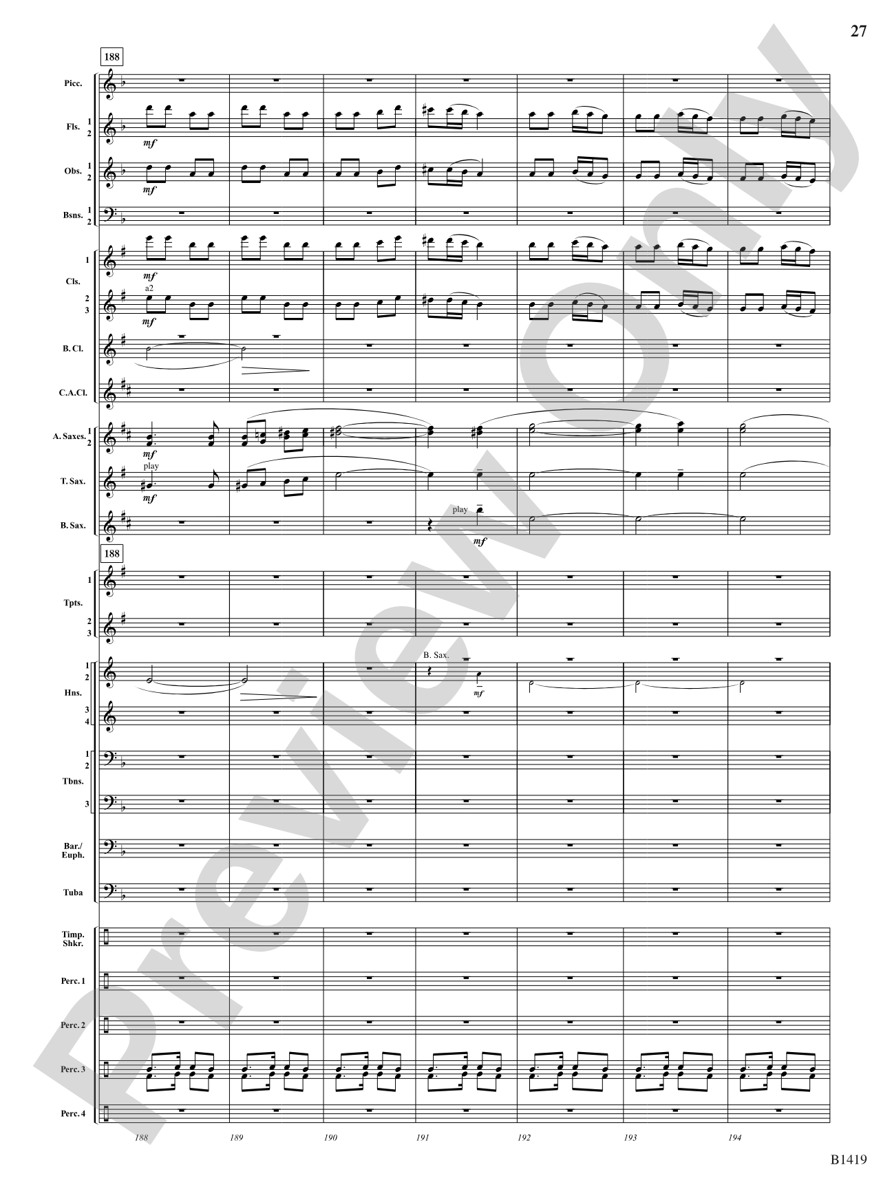 Arabian Dances: Concert Band Conductor Score & Parts