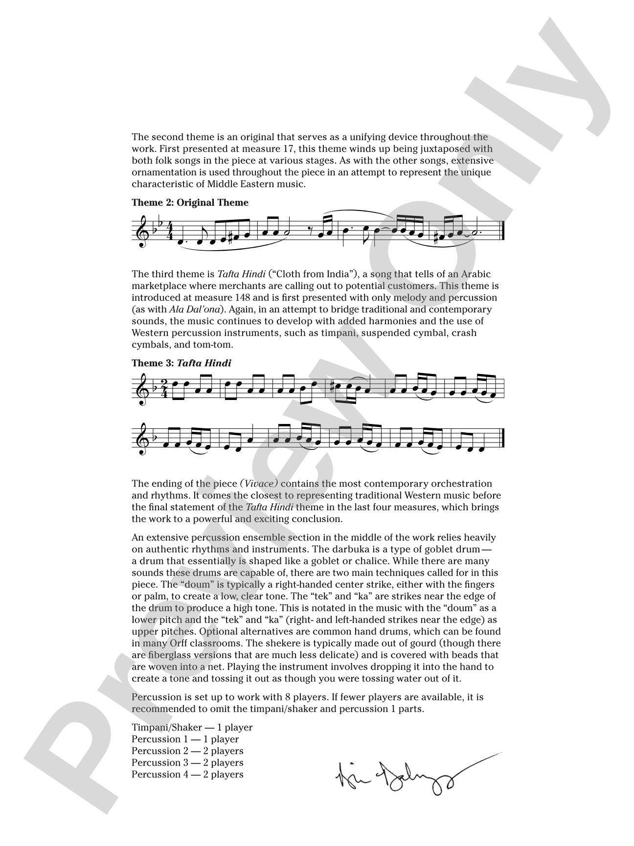 Arabian Dances: Concert Band Conductor Score & Parts