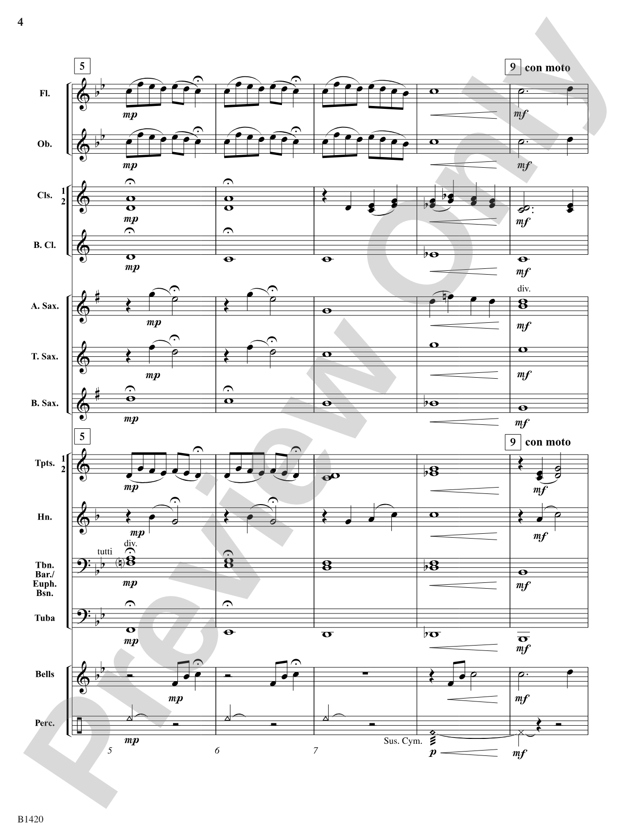 Through the Mist: Concert Band Conductor Score & Parts