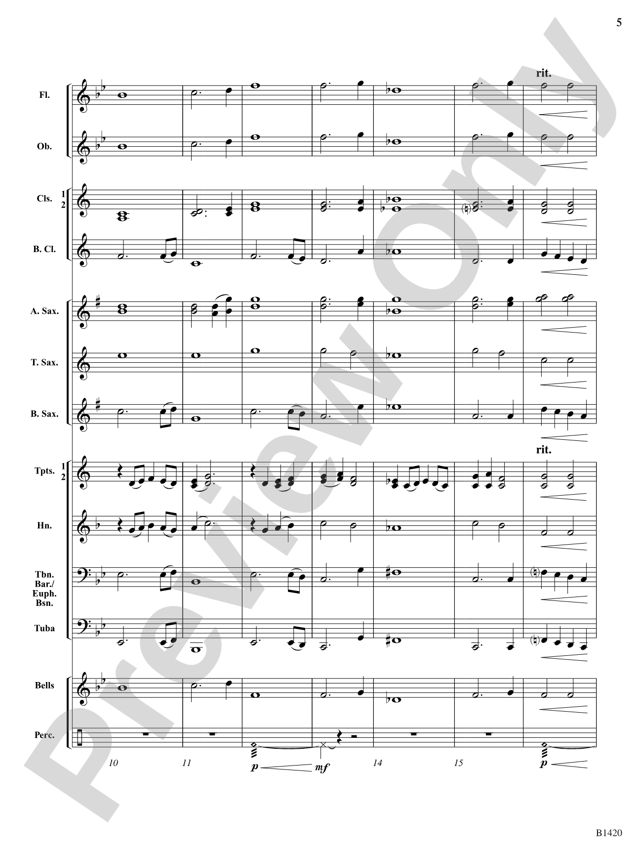 Through the Mist: Concert Band Conductor Score & Parts