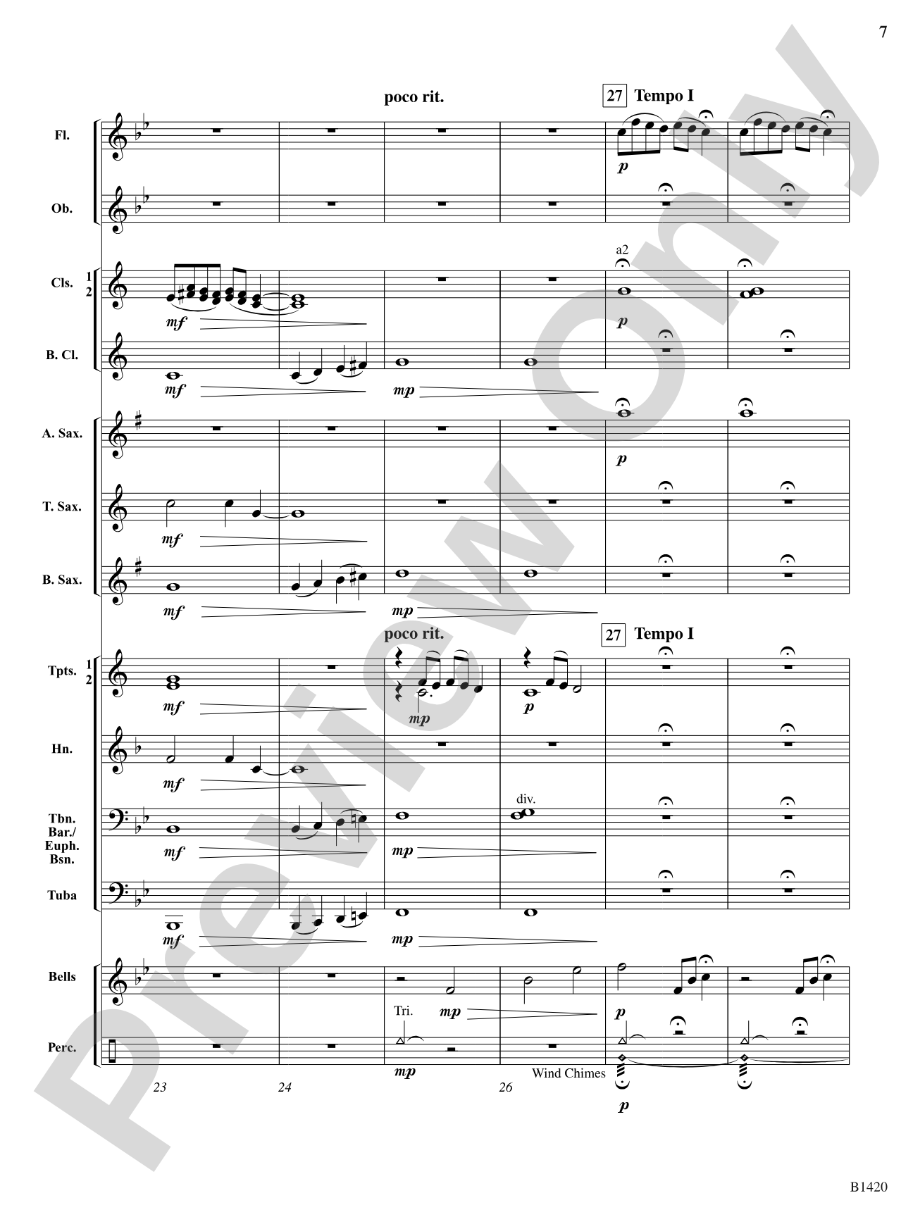 Through the Mist: Concert Band Conductor Score & Parts