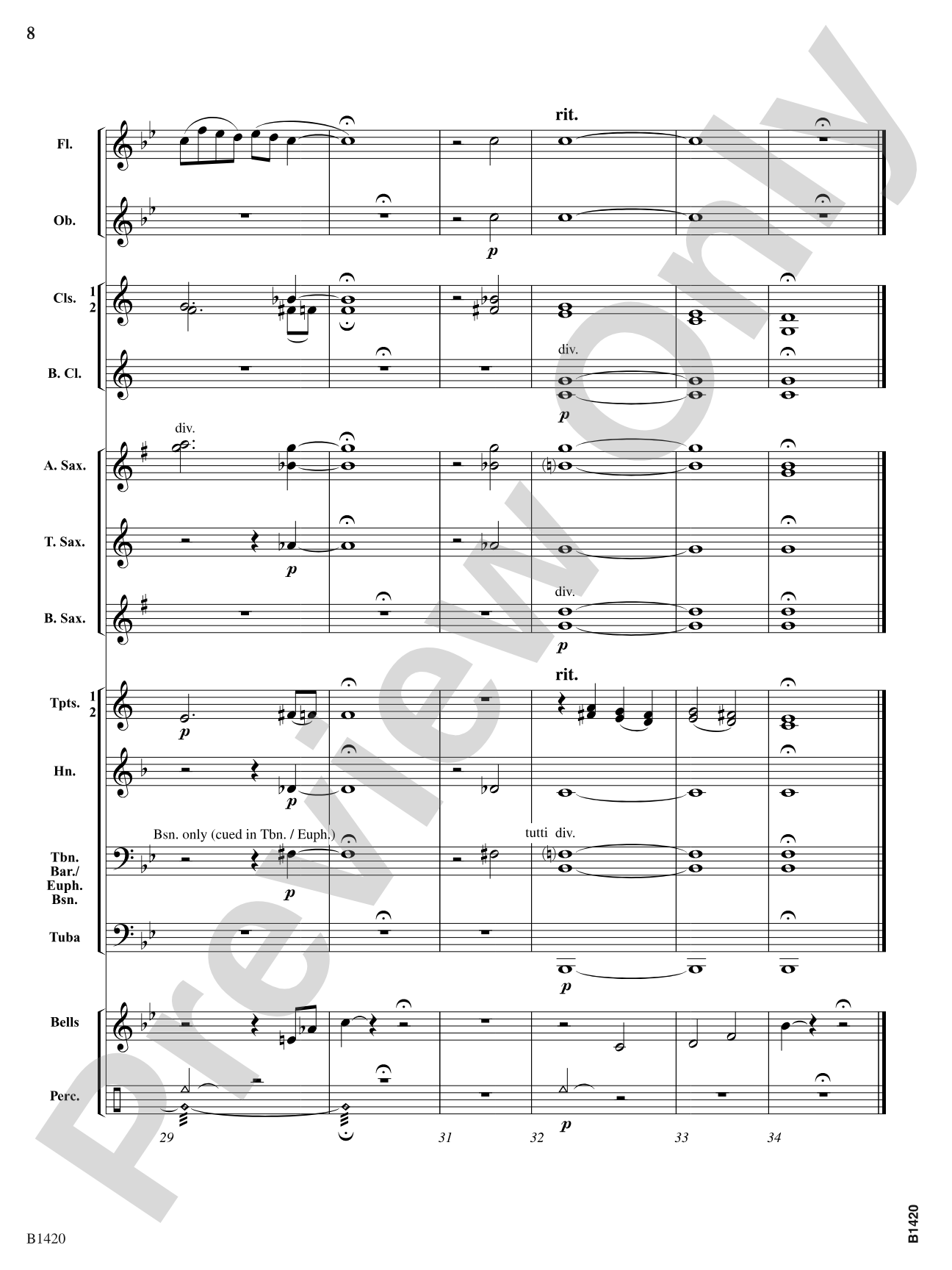 Through the Mist: Concert Band Conductor Score & Parts