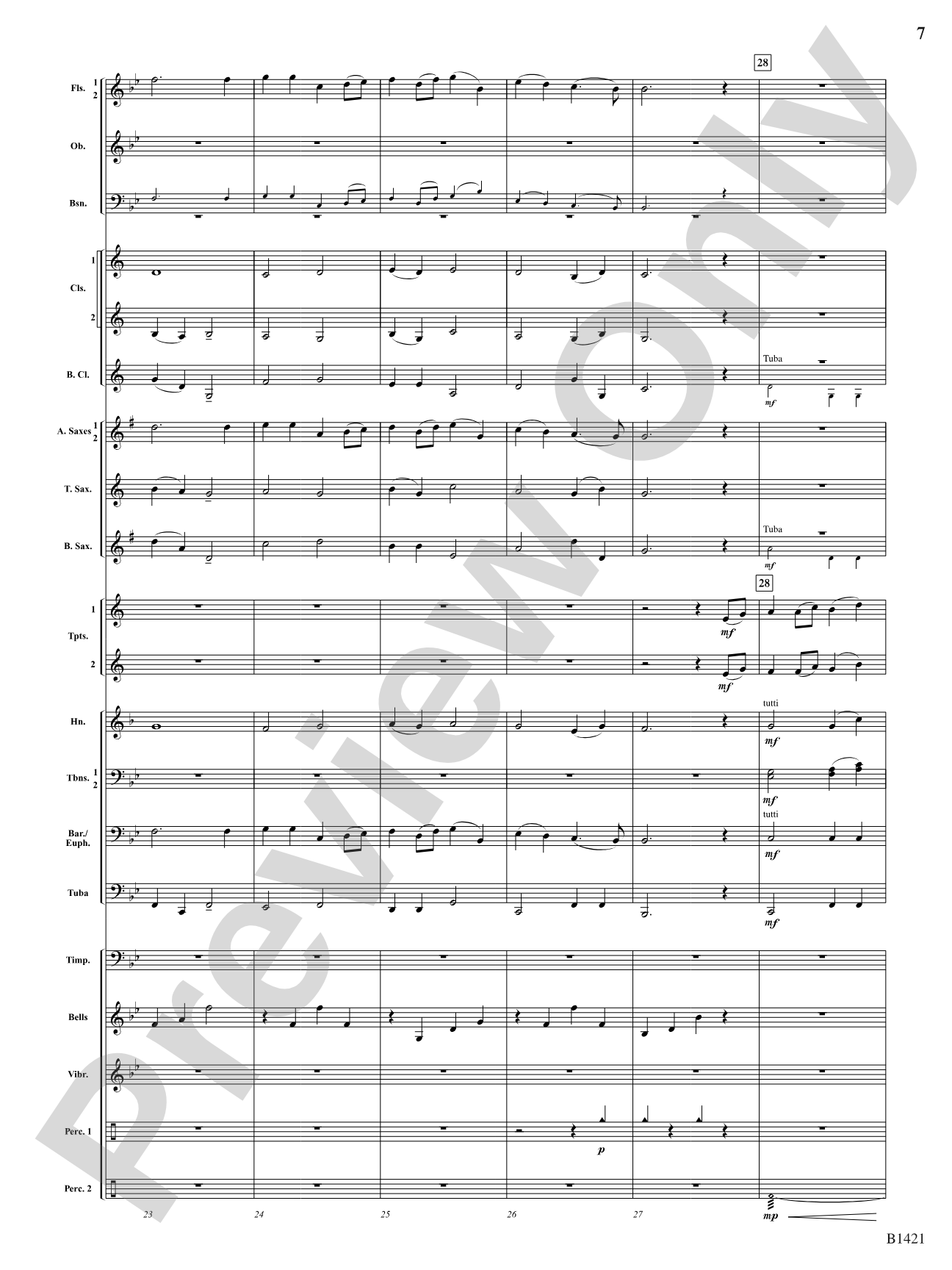 In Autumn: Concert Band Conductor Score & Parts