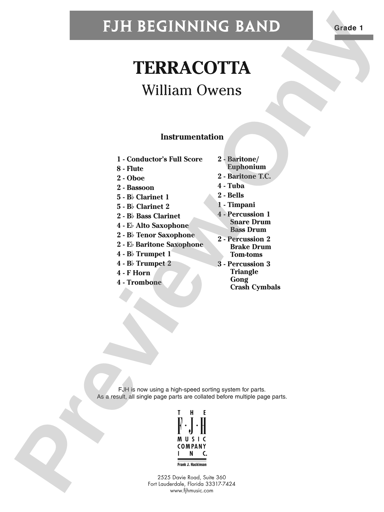 Terracotta: Concert Band Conductor Score & Parts
