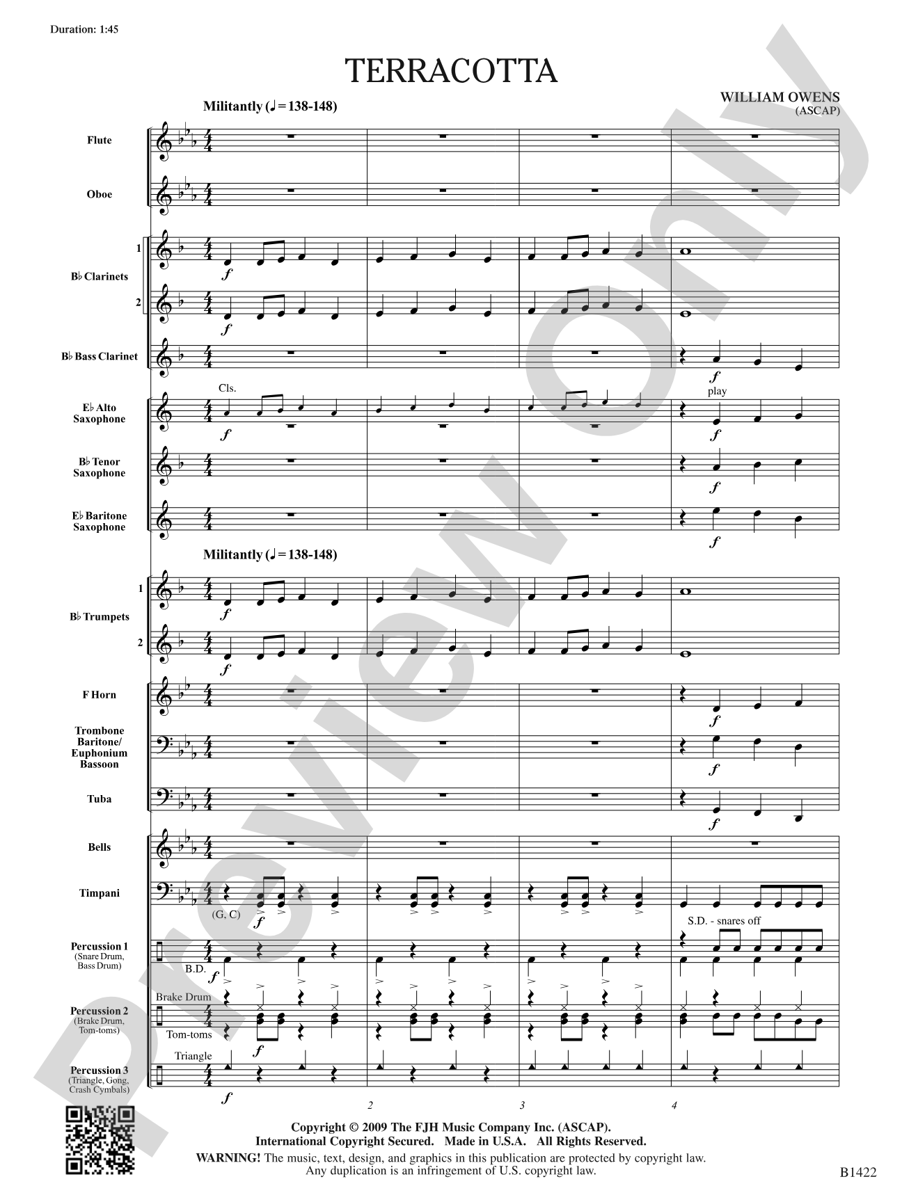 Terracotta: Concert Band Conductor Score & Parts