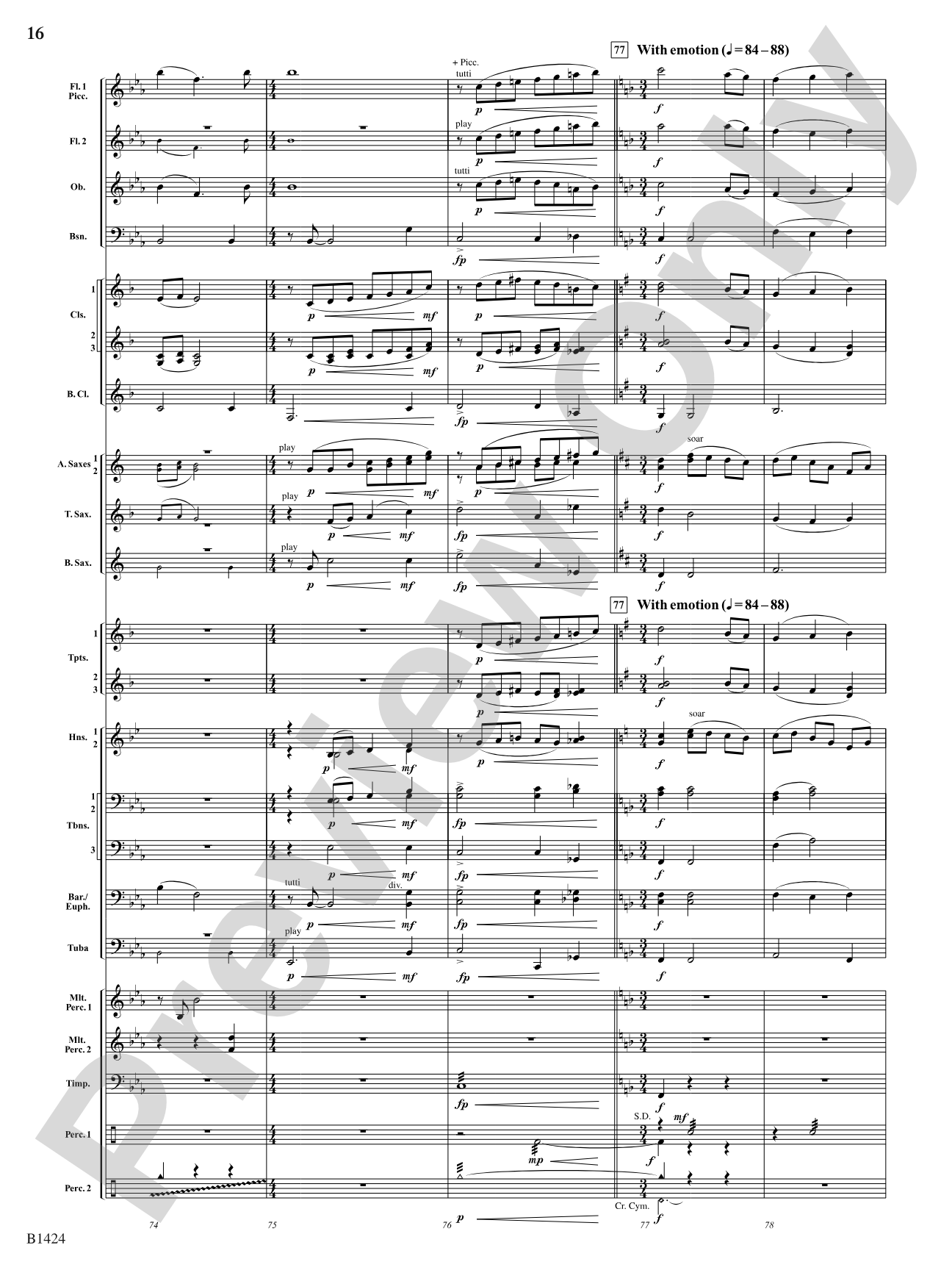 But Joy Comes...: Concert Band Conductor Score & Parts