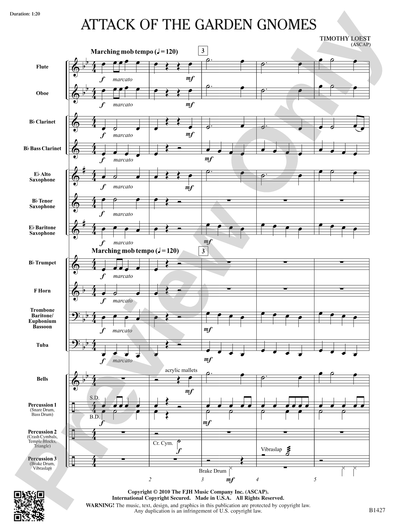 Attack of the Garden Gnomes: Concert Band Conductor Score & Parts