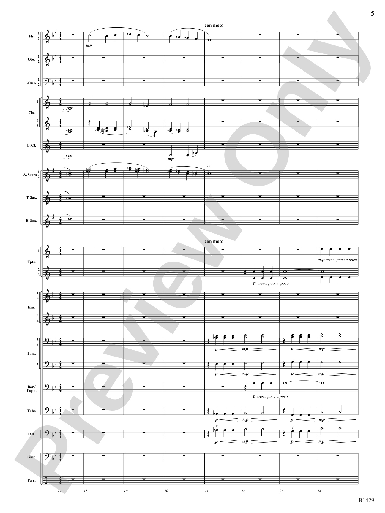 Silence Overwhelmed: Concert Band Conductor Score & Parts