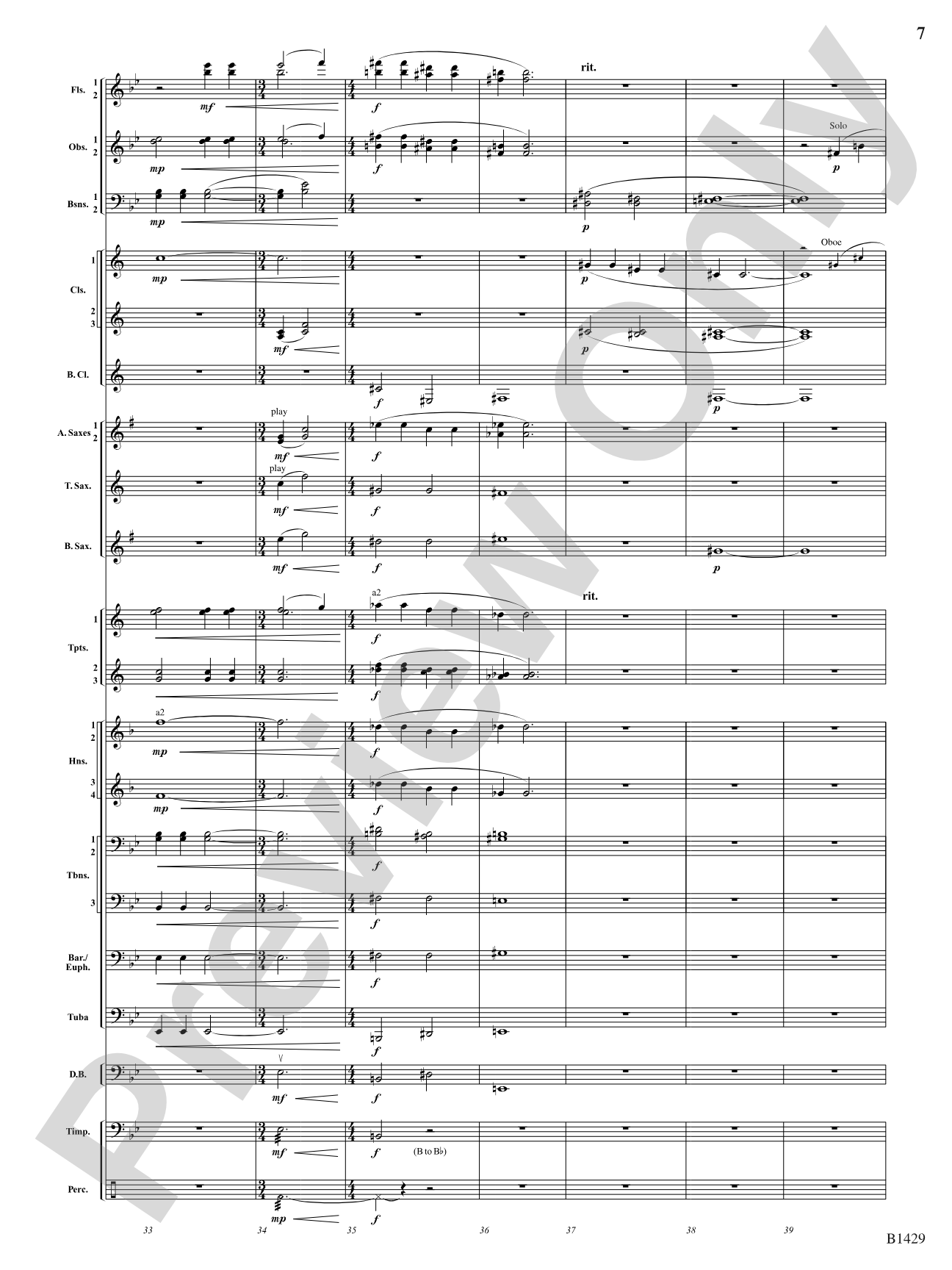Silence Overwhelmed: Concert Band Conductor Score & Parts