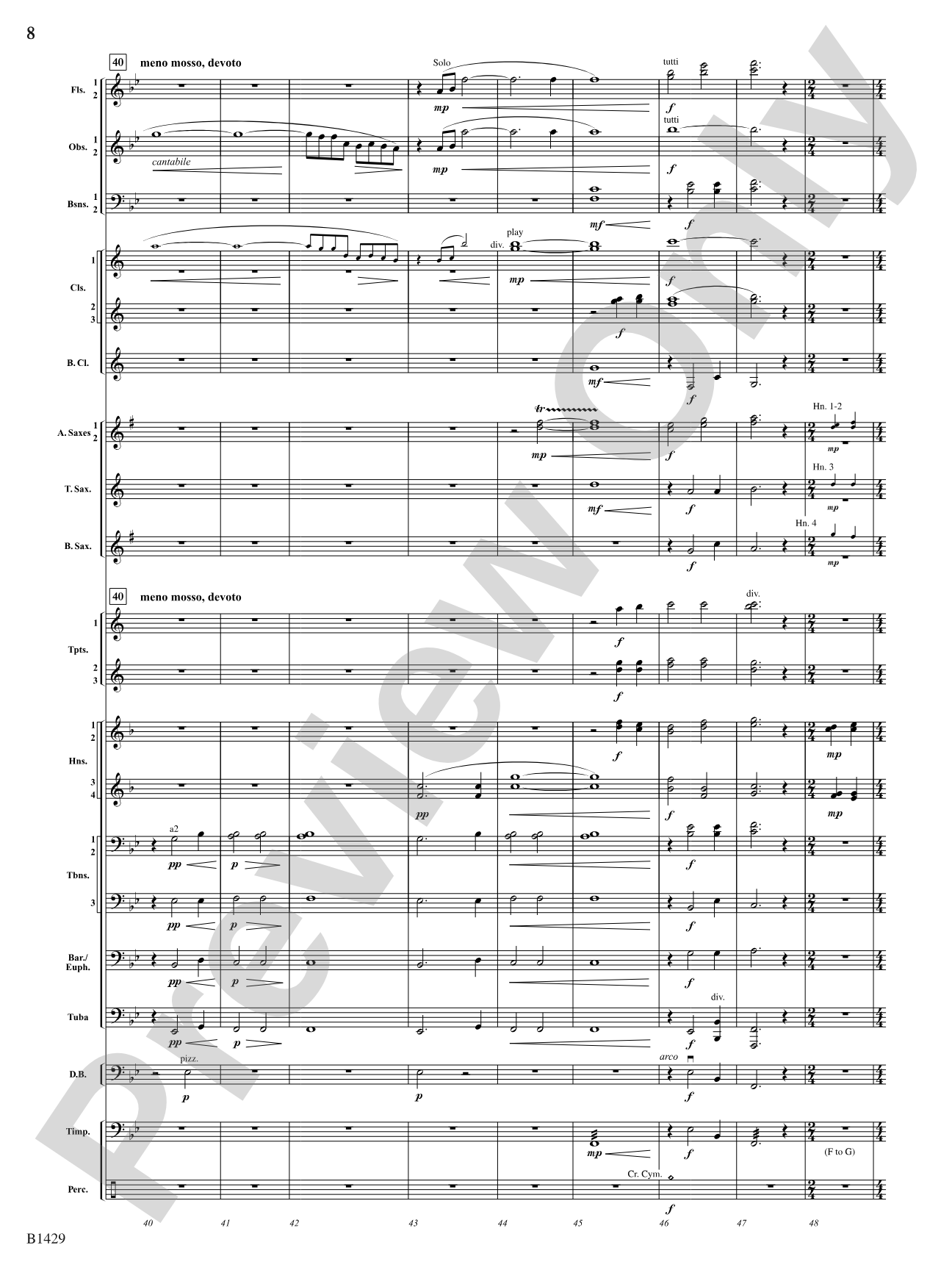 Silence Overwhelmed: Concert Band Conductor Score & Parts