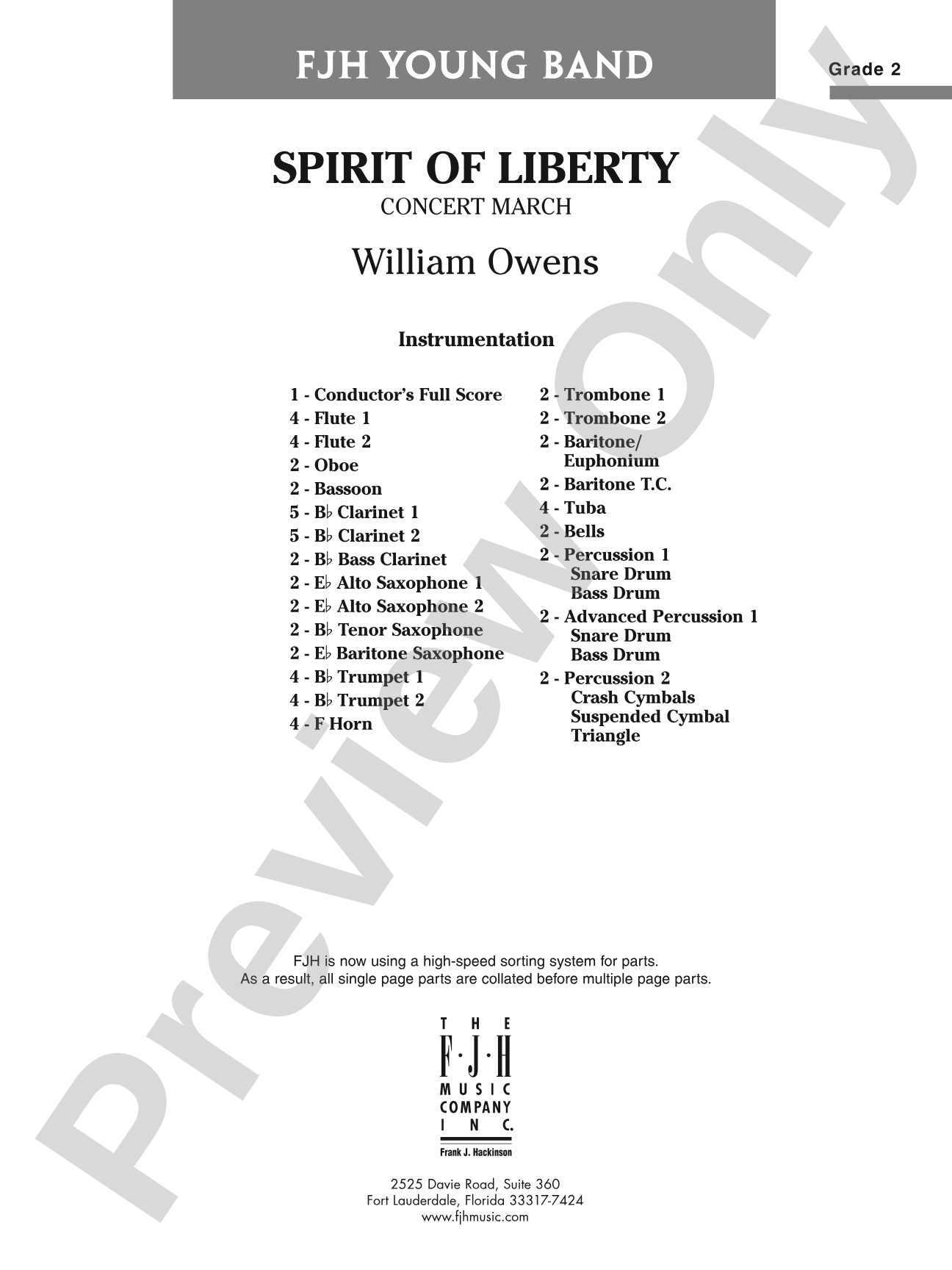 Spirit of Liberty: Concert Band Conductor Score & Parts