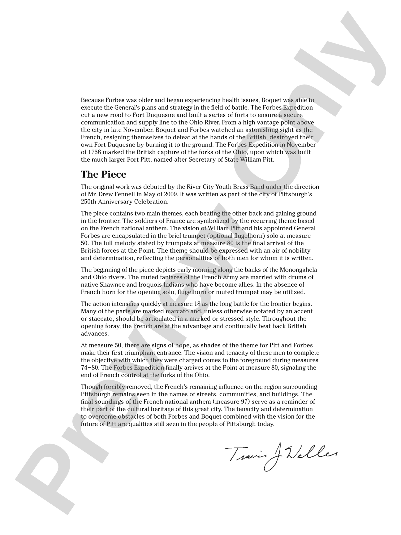 A Frontier Fought and a City Found: Concert Band Conductor Score & Parts