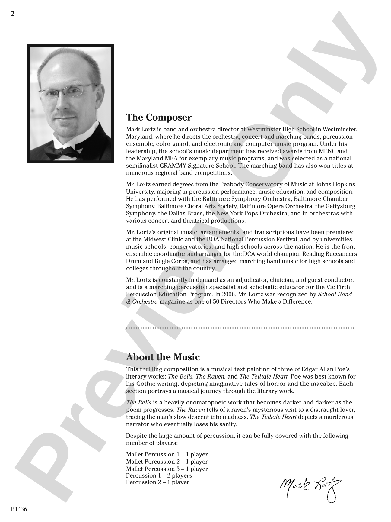 The Heart of Madness: Concert Band Conductor Score & Parts