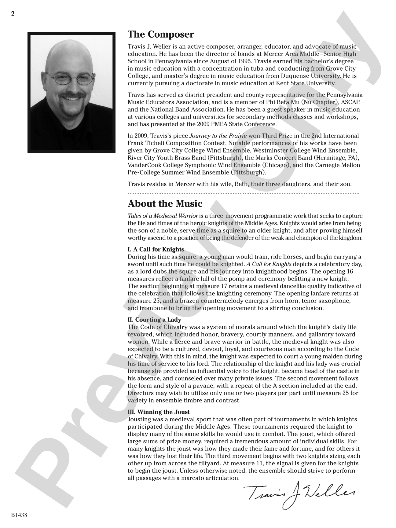 Tales of a Medieval Warrior: Concert Band Conductor Score & Parts