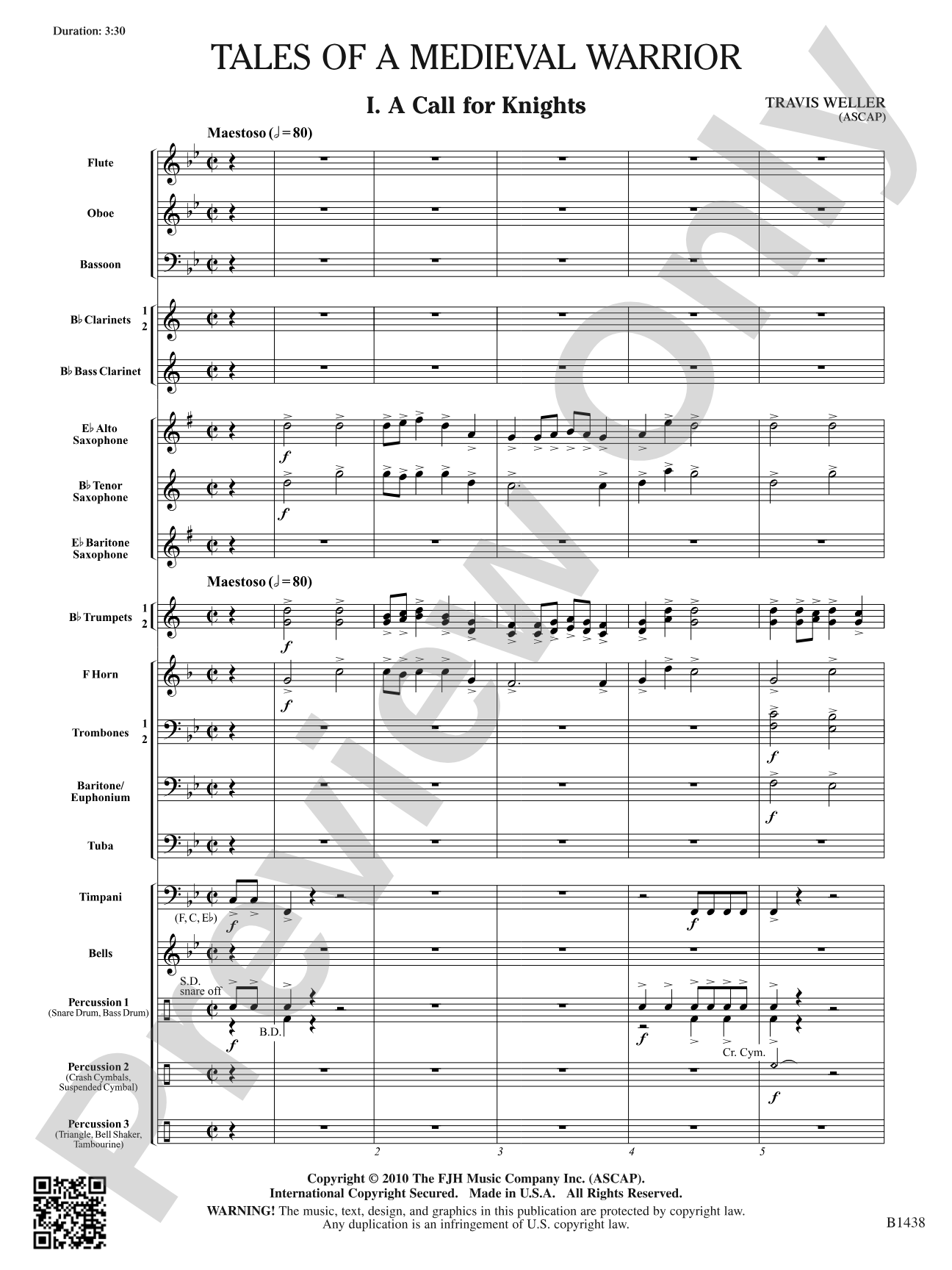 Tales of a Medieval Warrior: Concert Band Conductor Score & Parts