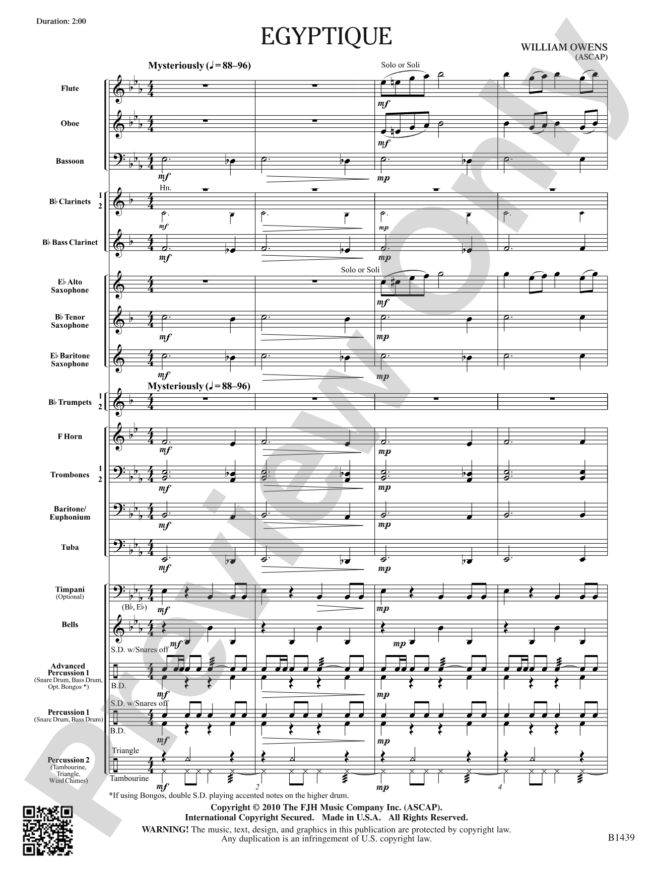 Egyptique: Concert Band Conductor Score & Parts