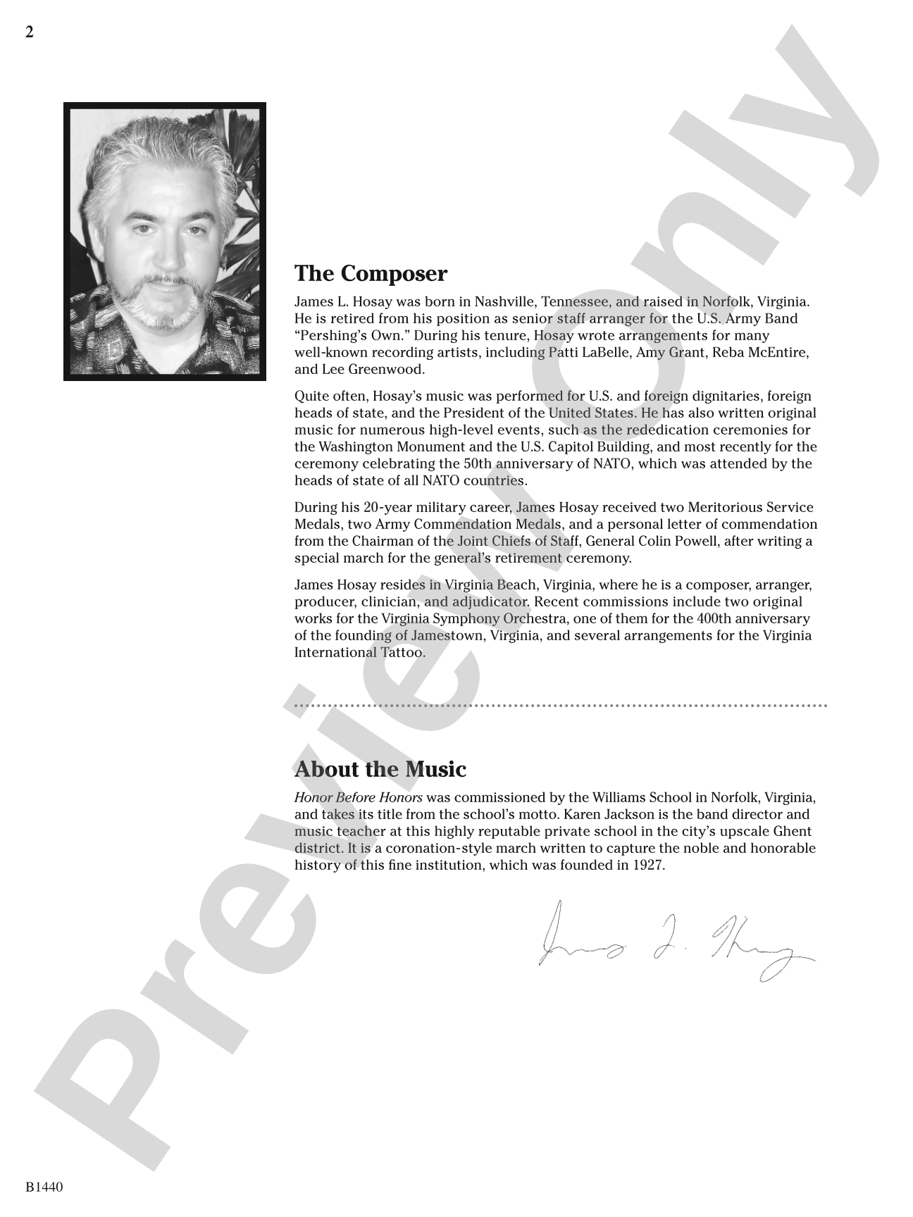 Honor Before Honors: Concert Band Conductor Score & Parts