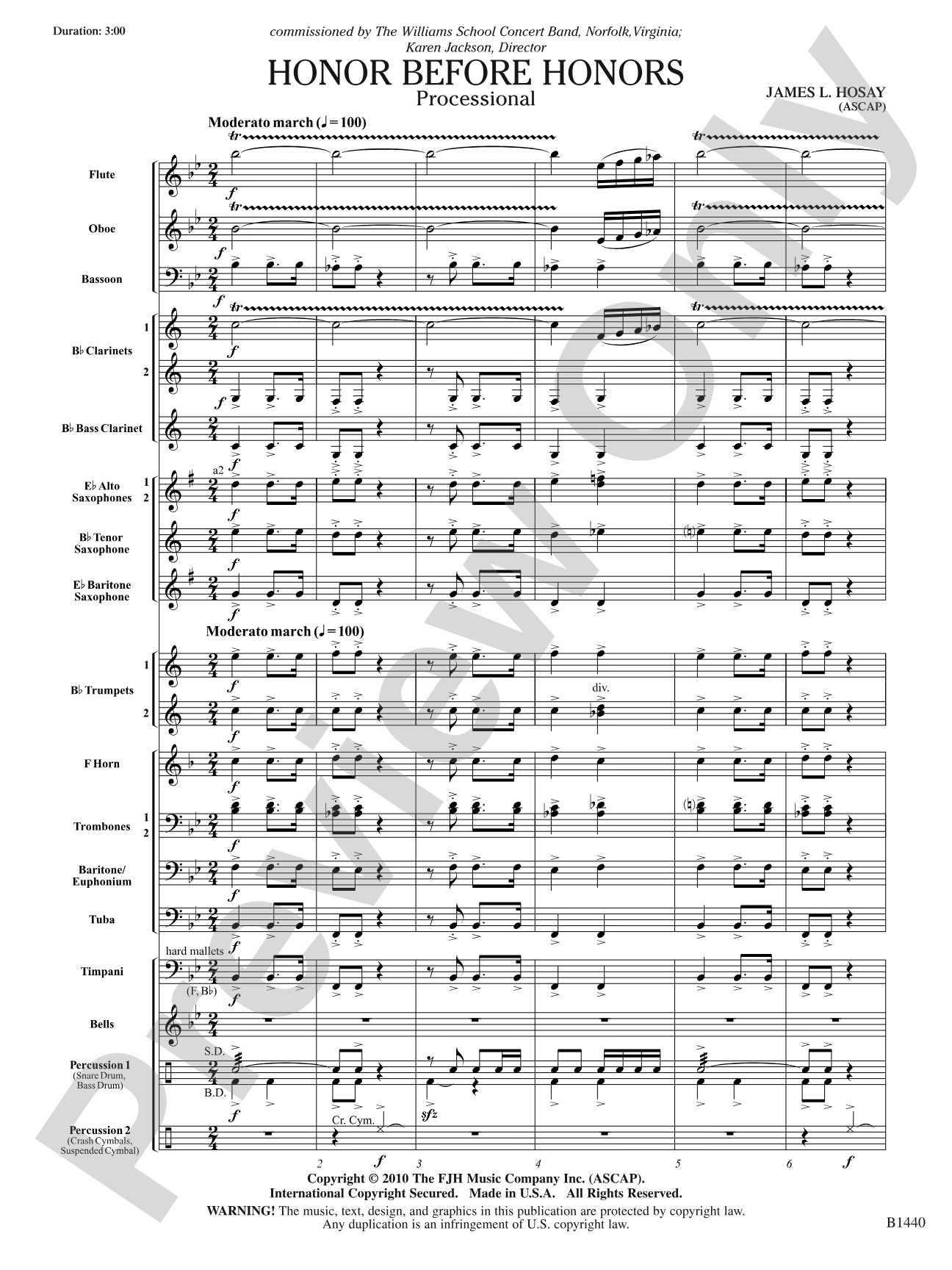 Honor Before Honors: Concert Band Conductor Score & Parts
