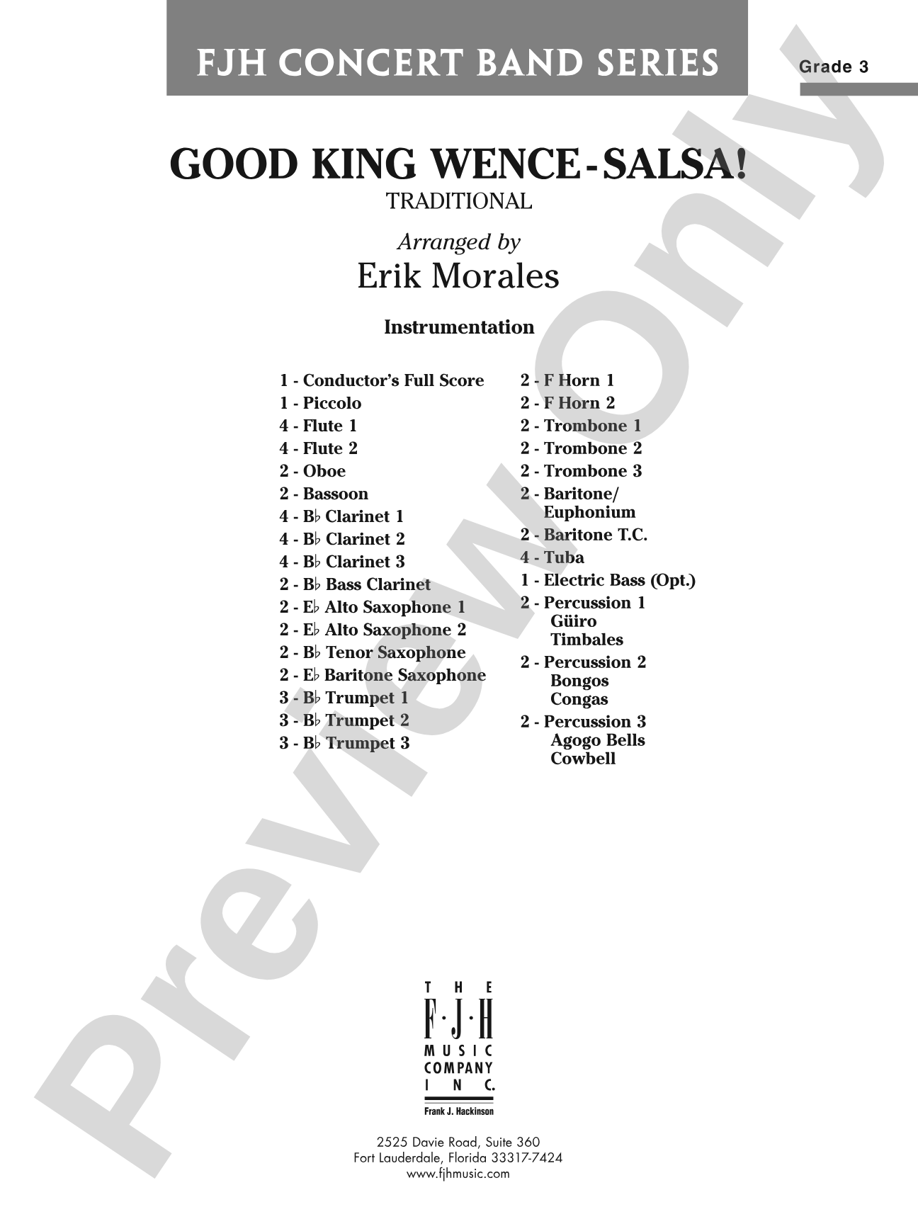Good King Wence-SALSA!: Concert Band Conductor Score & Parts