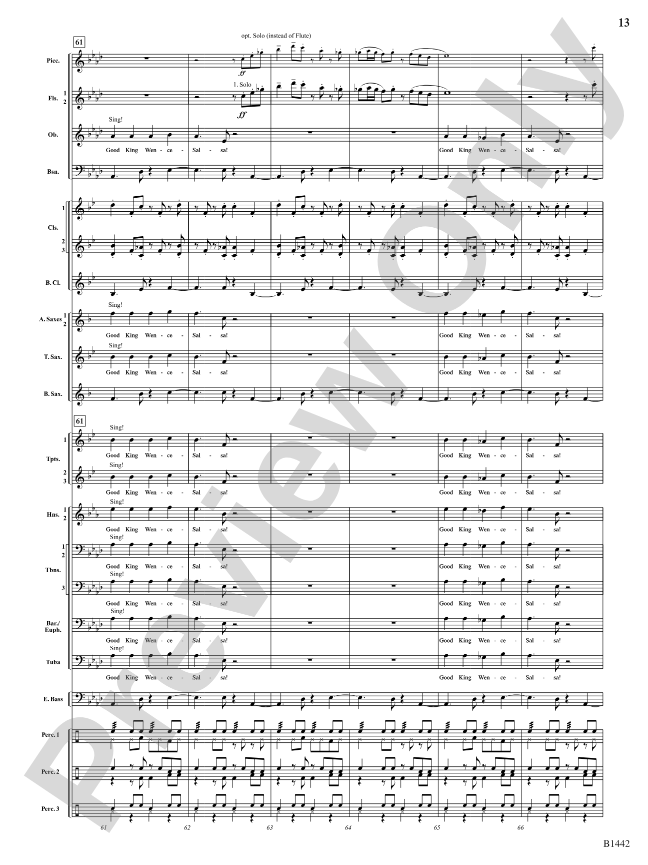 Good King Wence-SALSA!: Concert Band Conductor Score & Parts