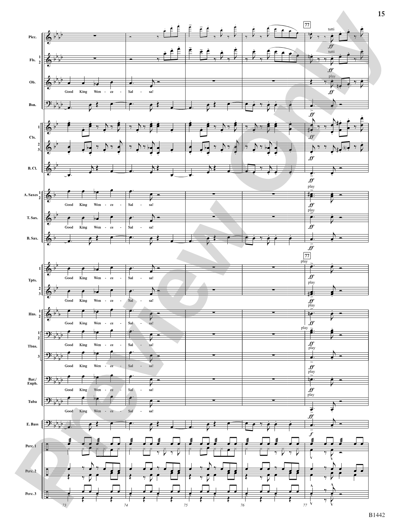 Good King Wence-SALSA!: Concert Band Conductor Score & Parts