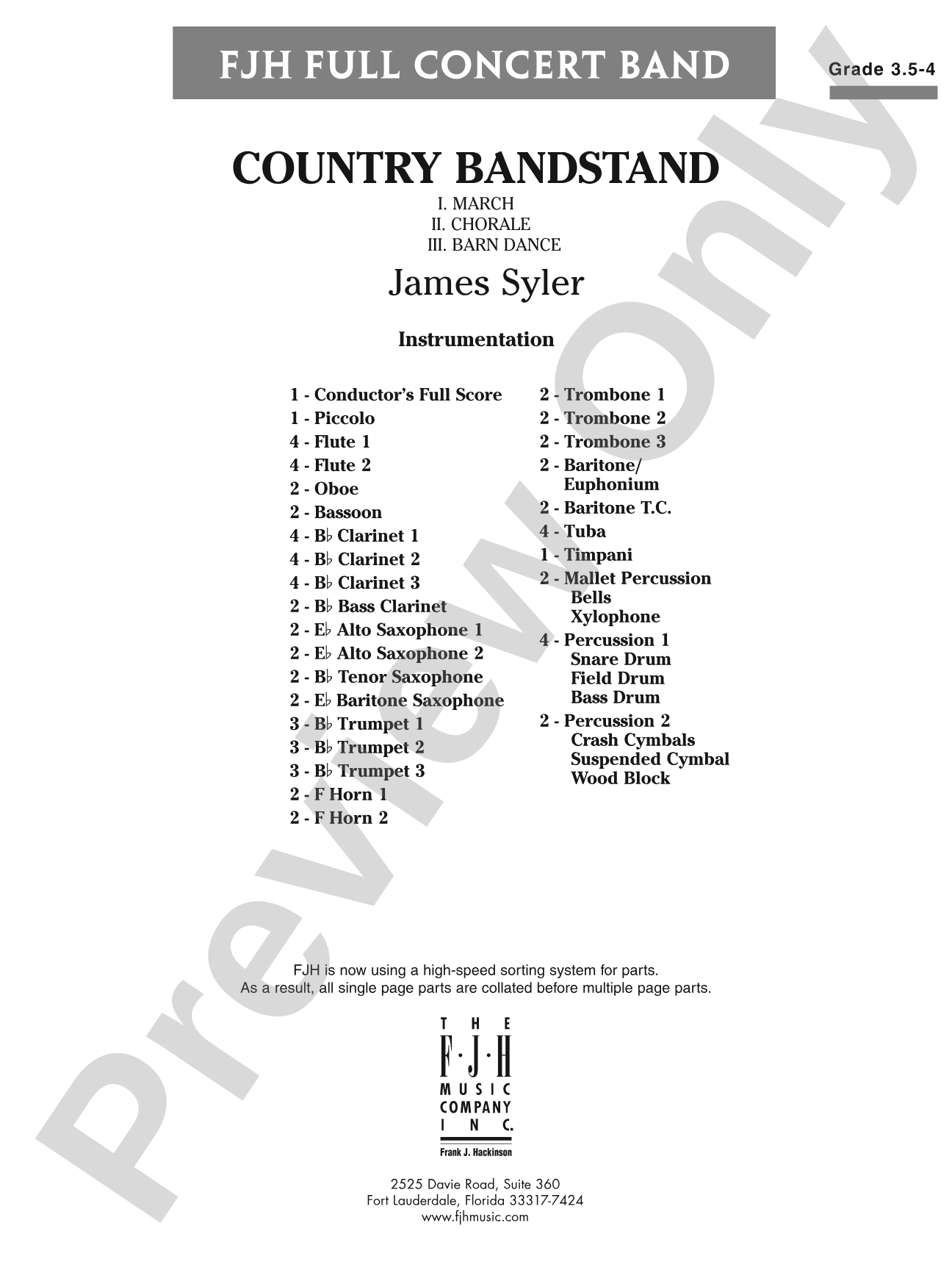 Country Bandstand: Concert Band Conductor Score & Parts