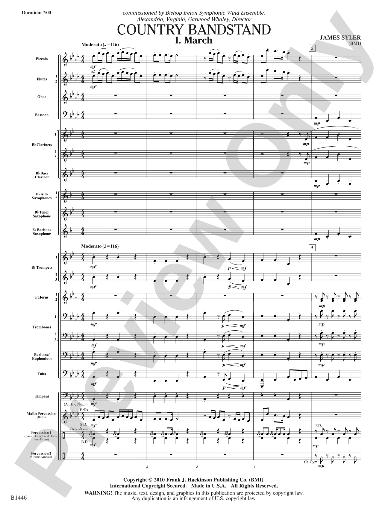 Country Bandstand: Concert Band Conductor Score & Parts