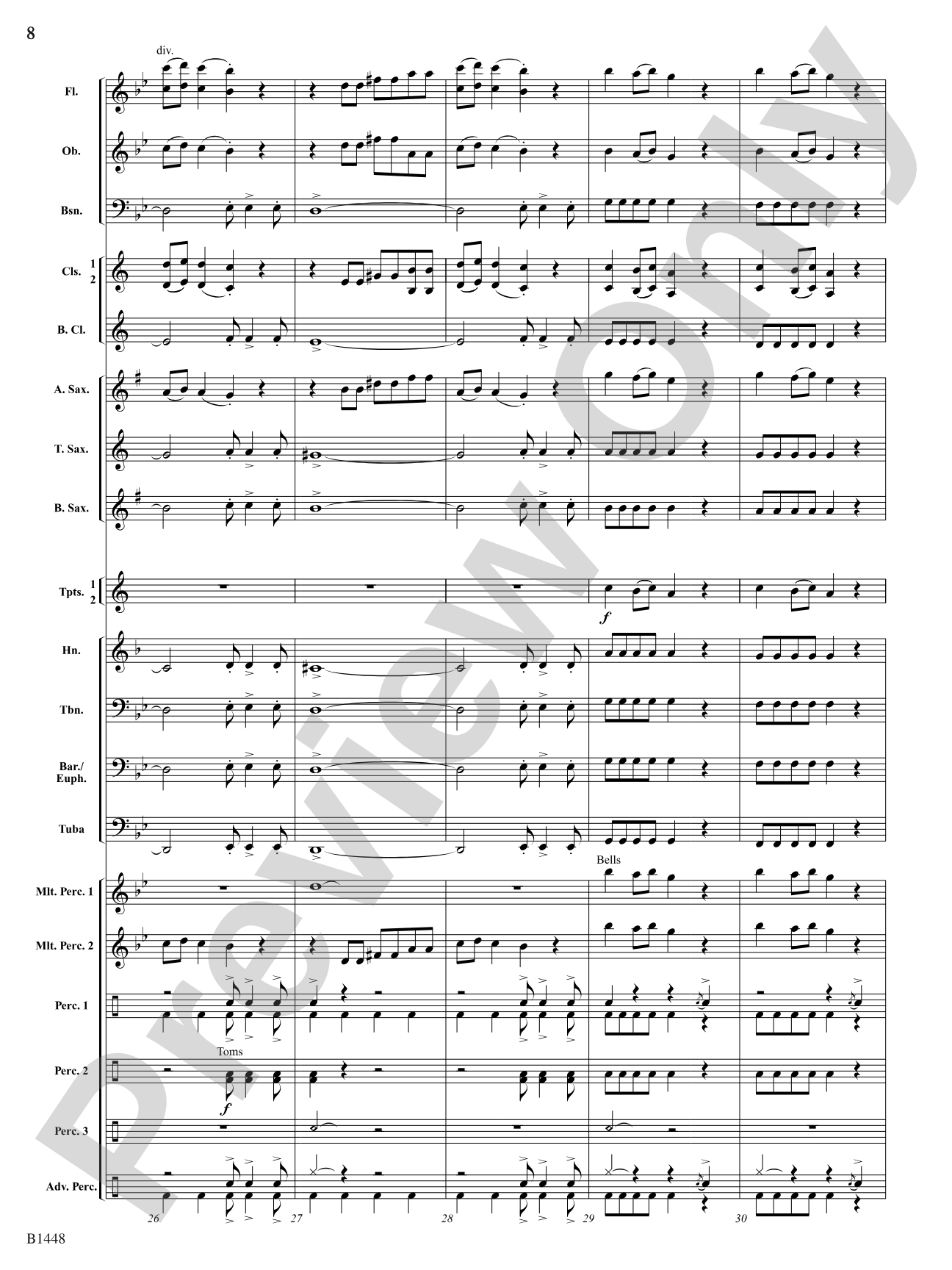 Bell Carol Rock: Concert Band Conductor Score & Parts
