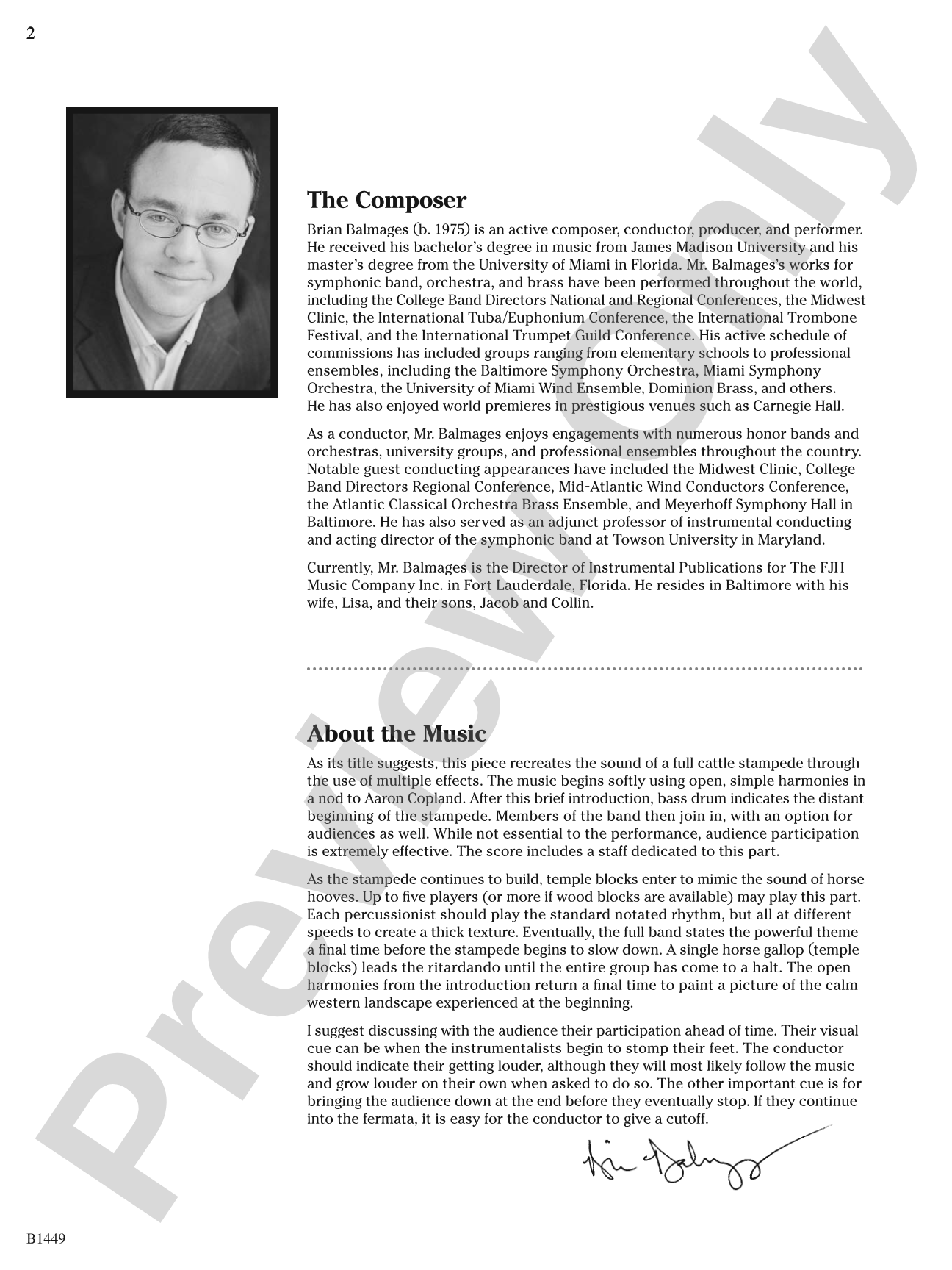 Stampede: Concert Band Conductor Score & Parts