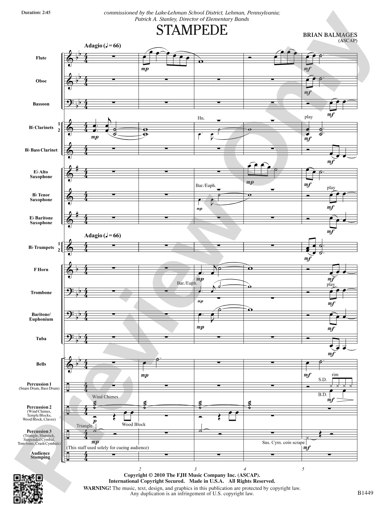 Stampede: Concert Band Conductor Score & Parts