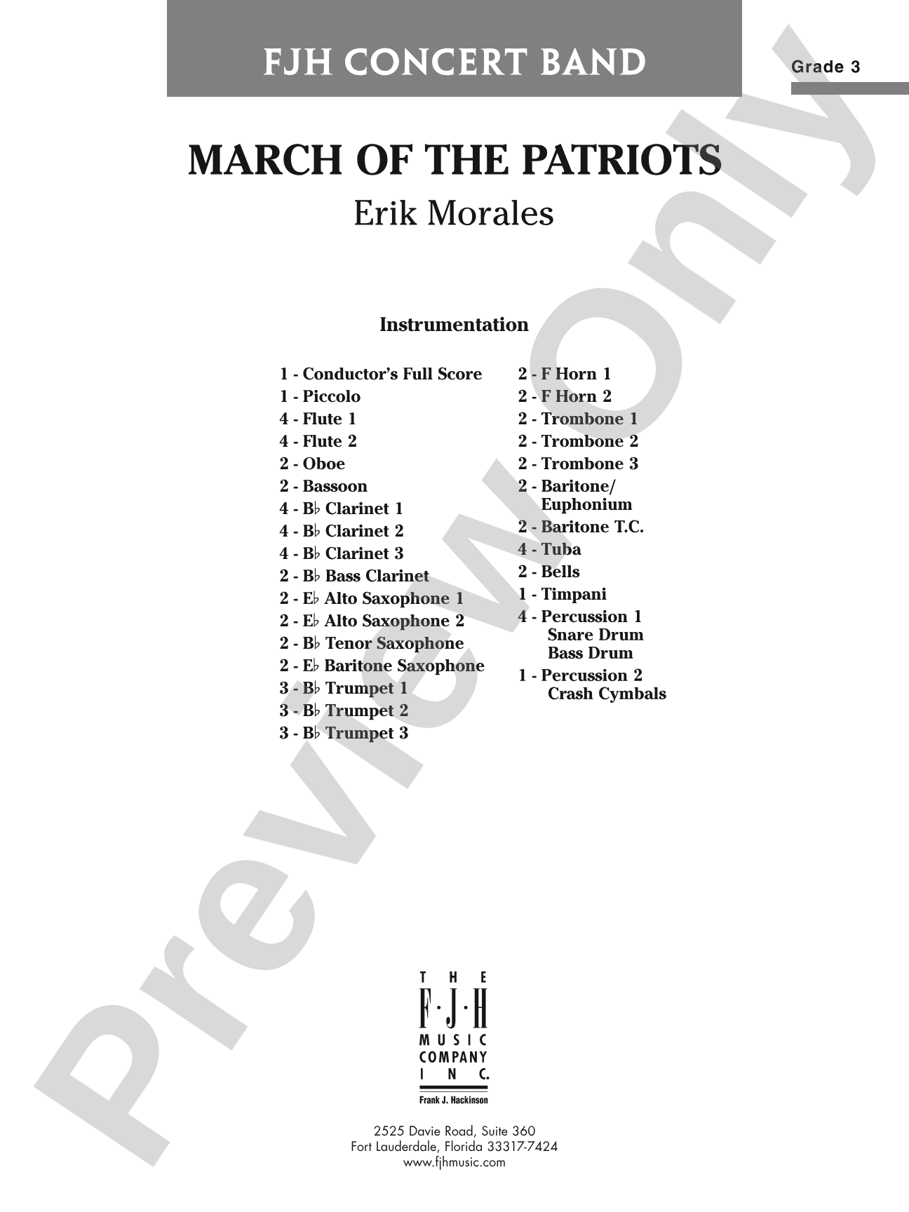 March of the Patriots: Concert Band Conductor Score & Parts