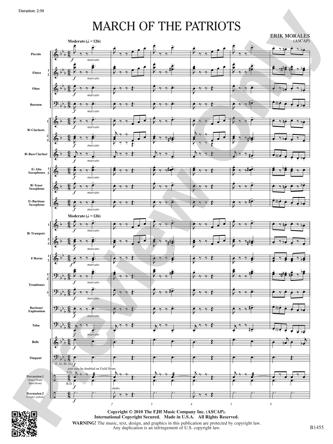 March of the Patriots: Concert Band Conductor Score & Parts