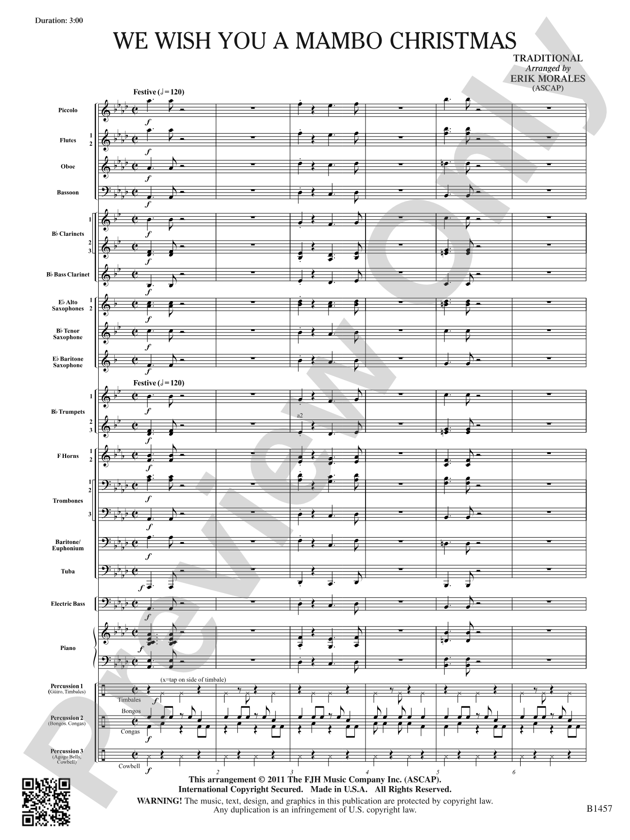 We Wish You a Mambo Christmas: Concert Band Conductor Score & Parts