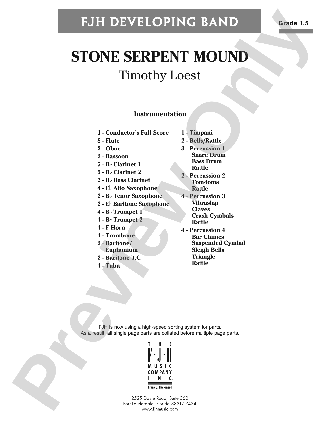 Stone Serpent Mound: Concert Band Conductor Score & Parts