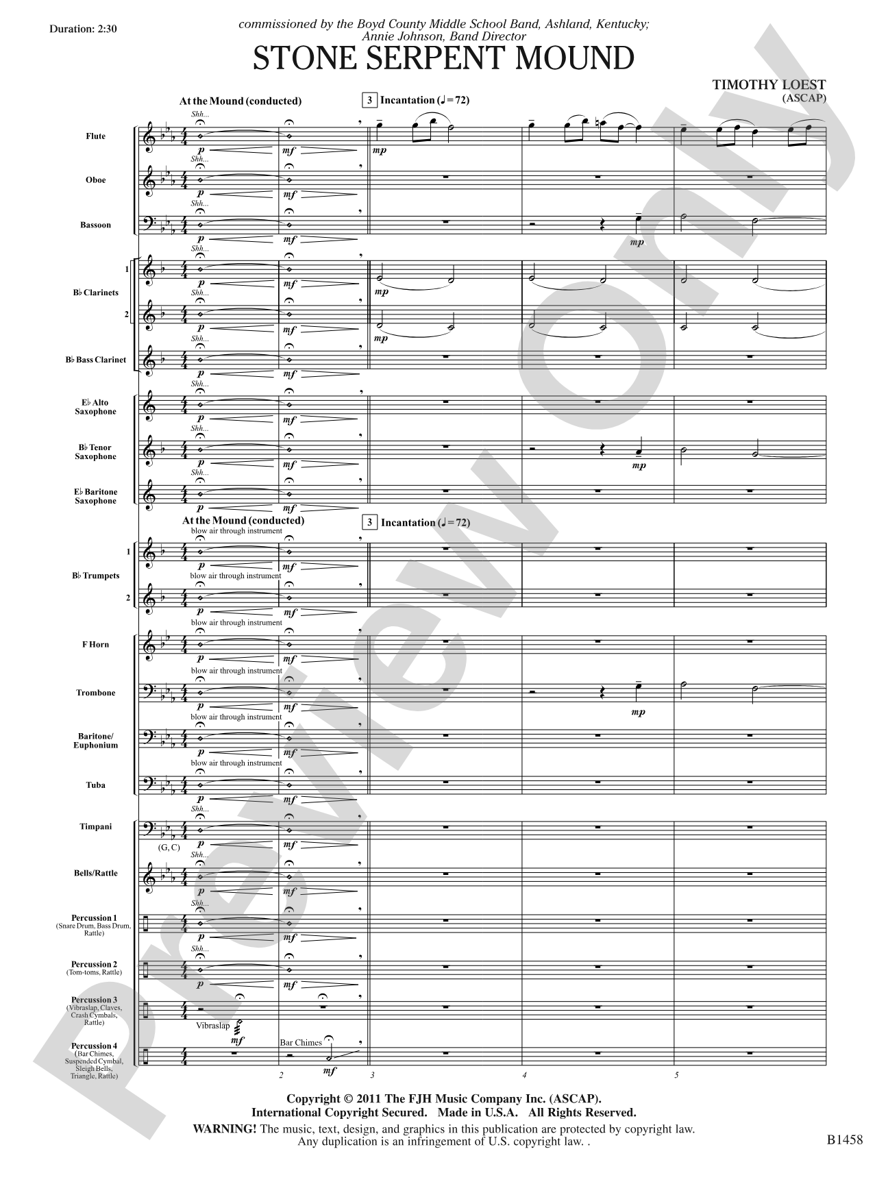 Stone Serpent Mound: Concert Band Conductor Score & Parts