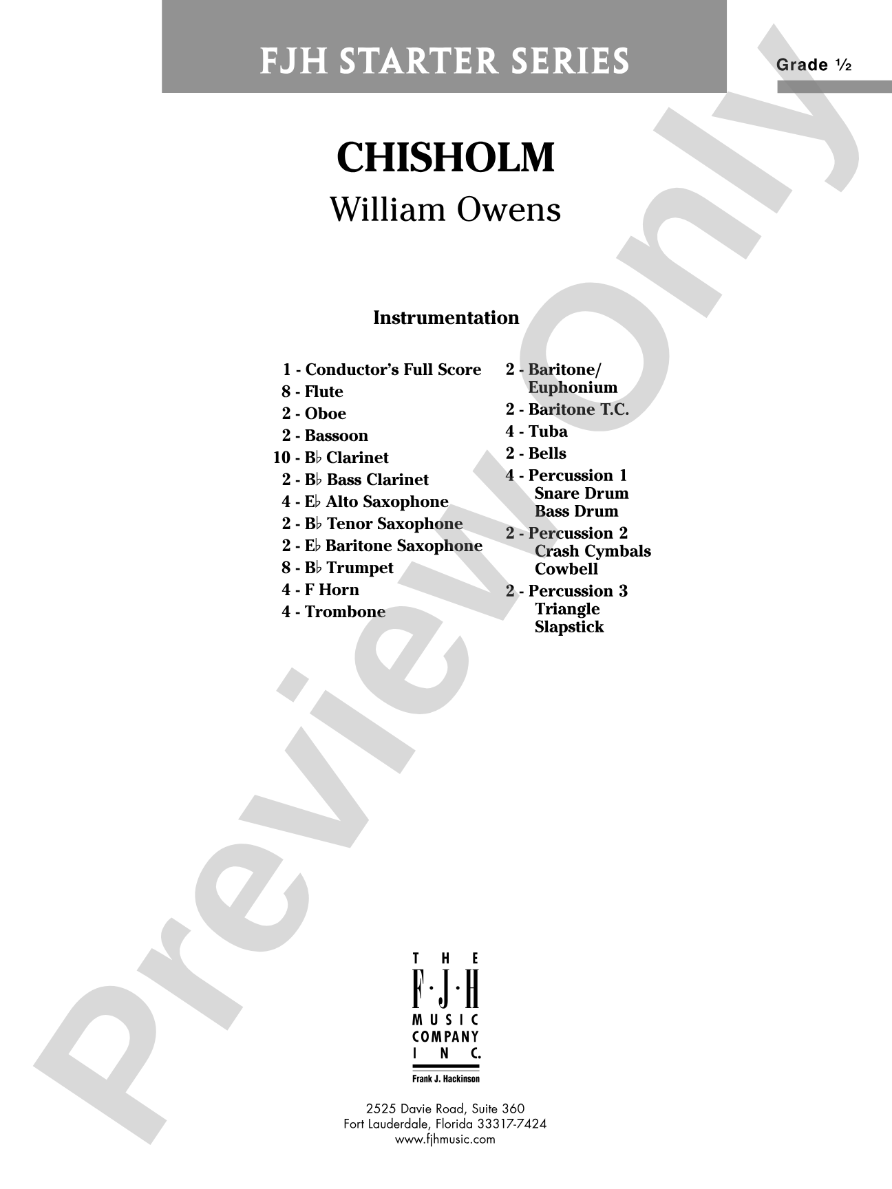 Chisholm: Concert Band Conductor Score & Parts