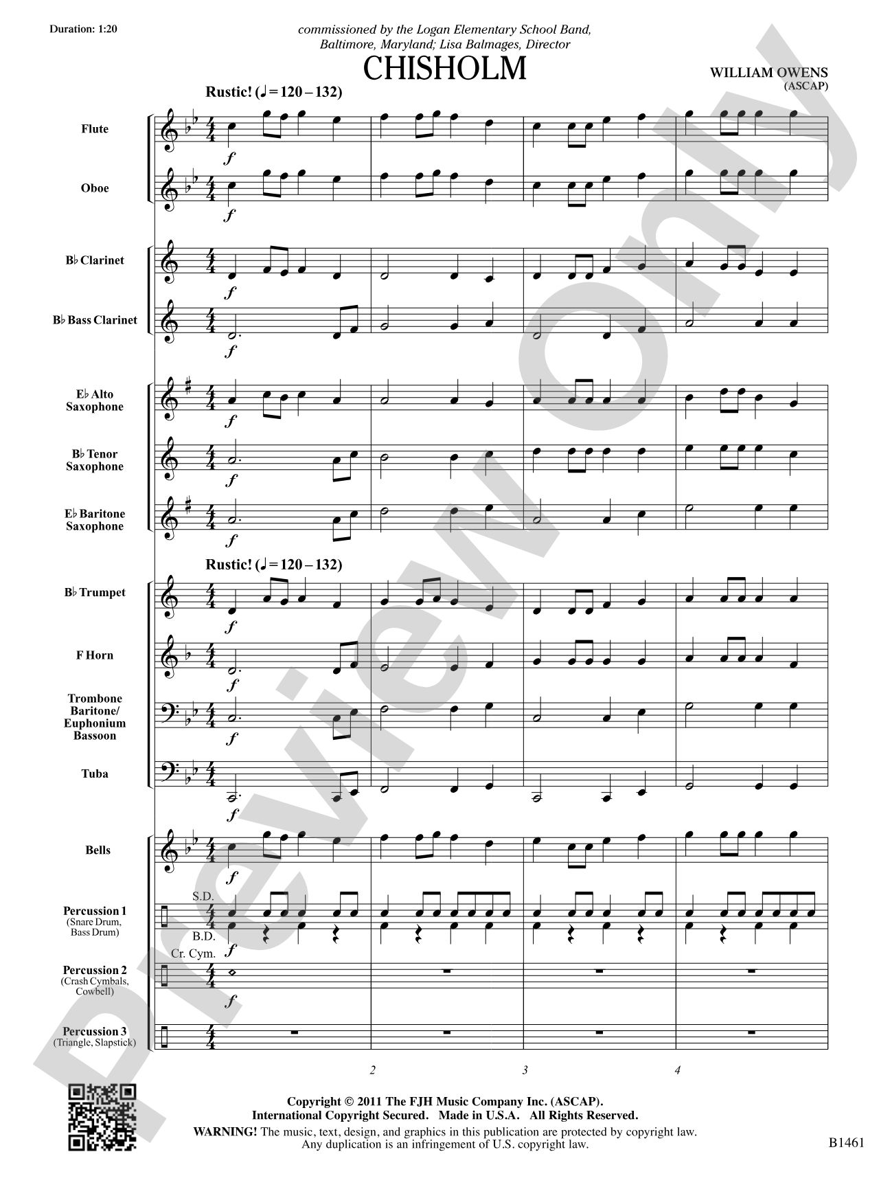Chisholm: Concert Band Conductor Score & Parts