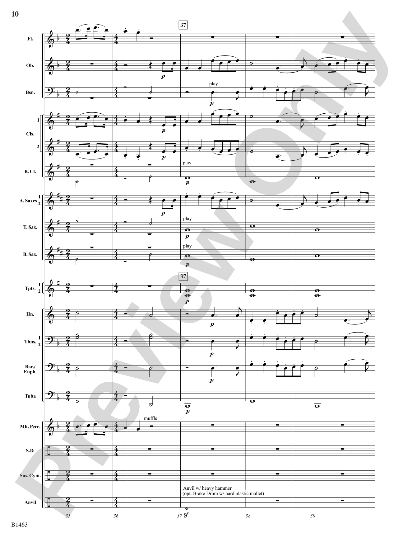 The Song of the Blacksmith: Concert Band Conductor Score & Parts