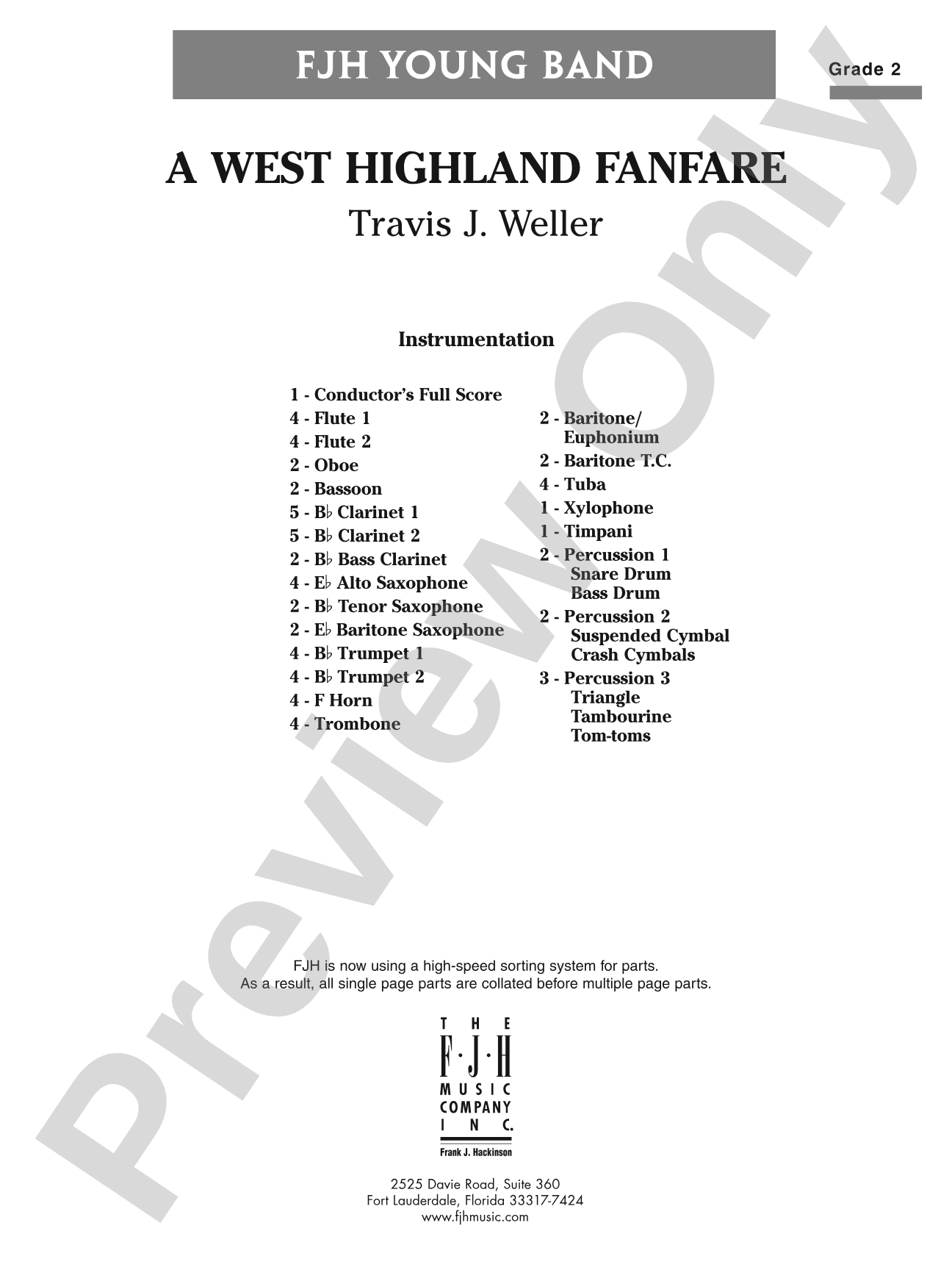 A West Highland Fanfare: Concert Band Conductor Score & Parts