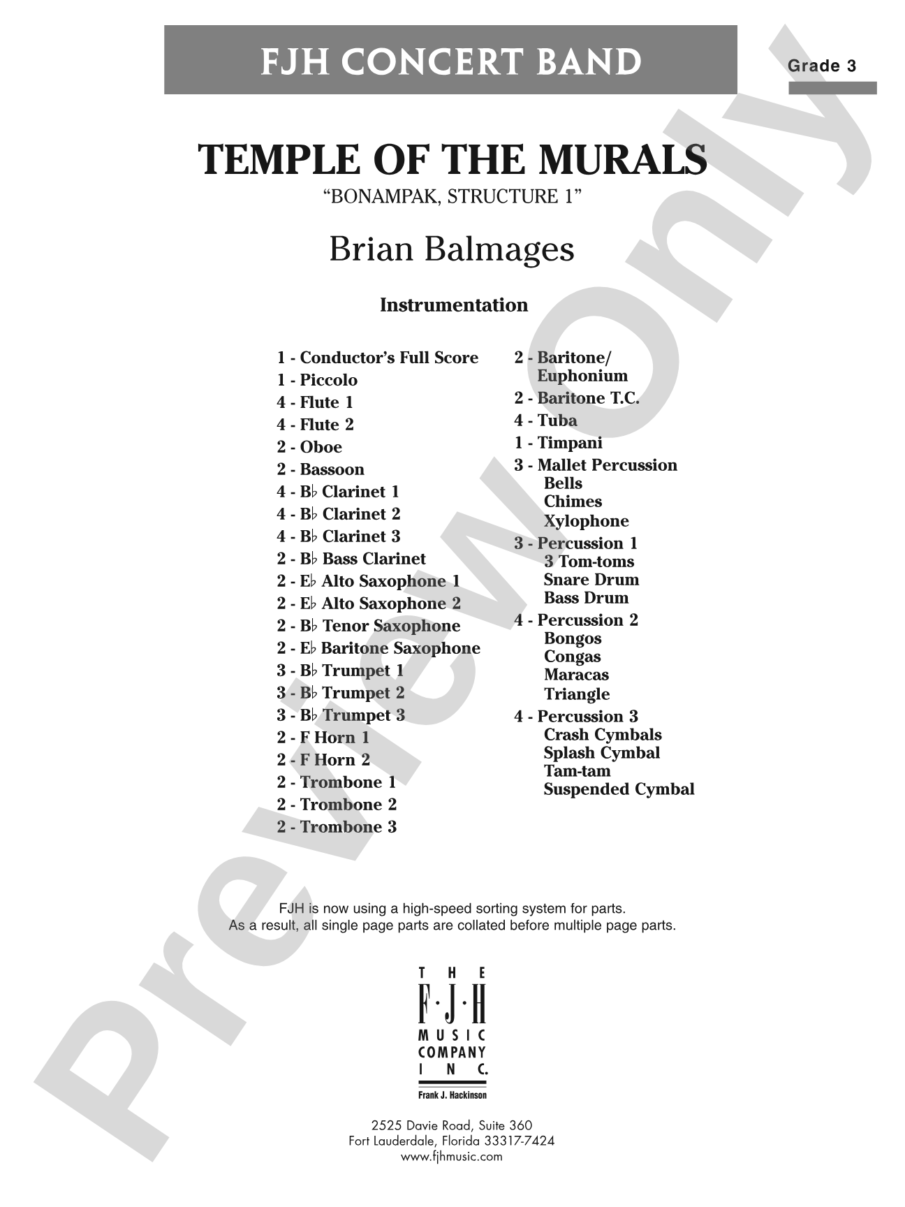 Temple of the Murals: Concert Band Conductor Score & Parts