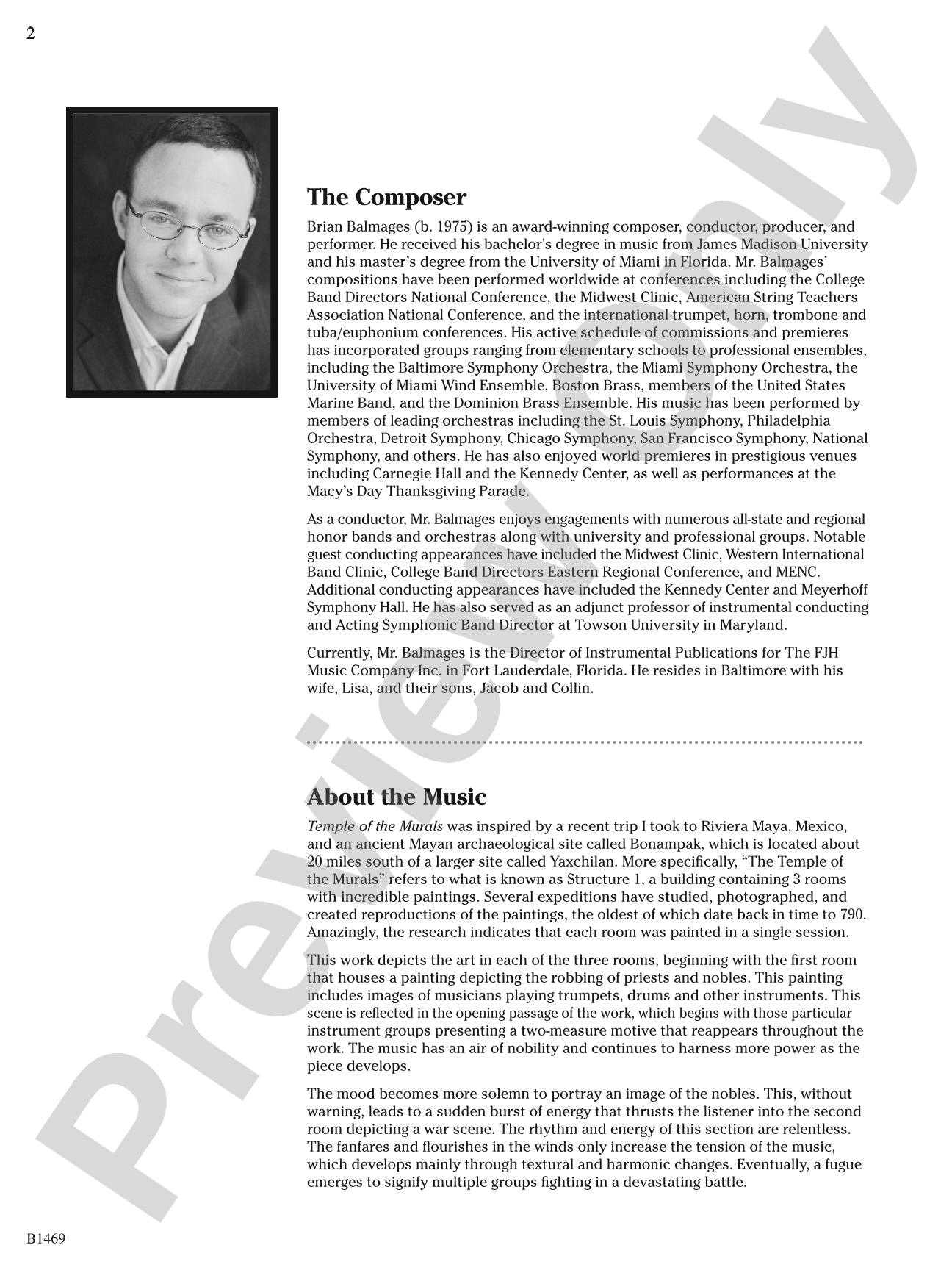 Temple of the Murals: Concert Band Conductor Score & Parts