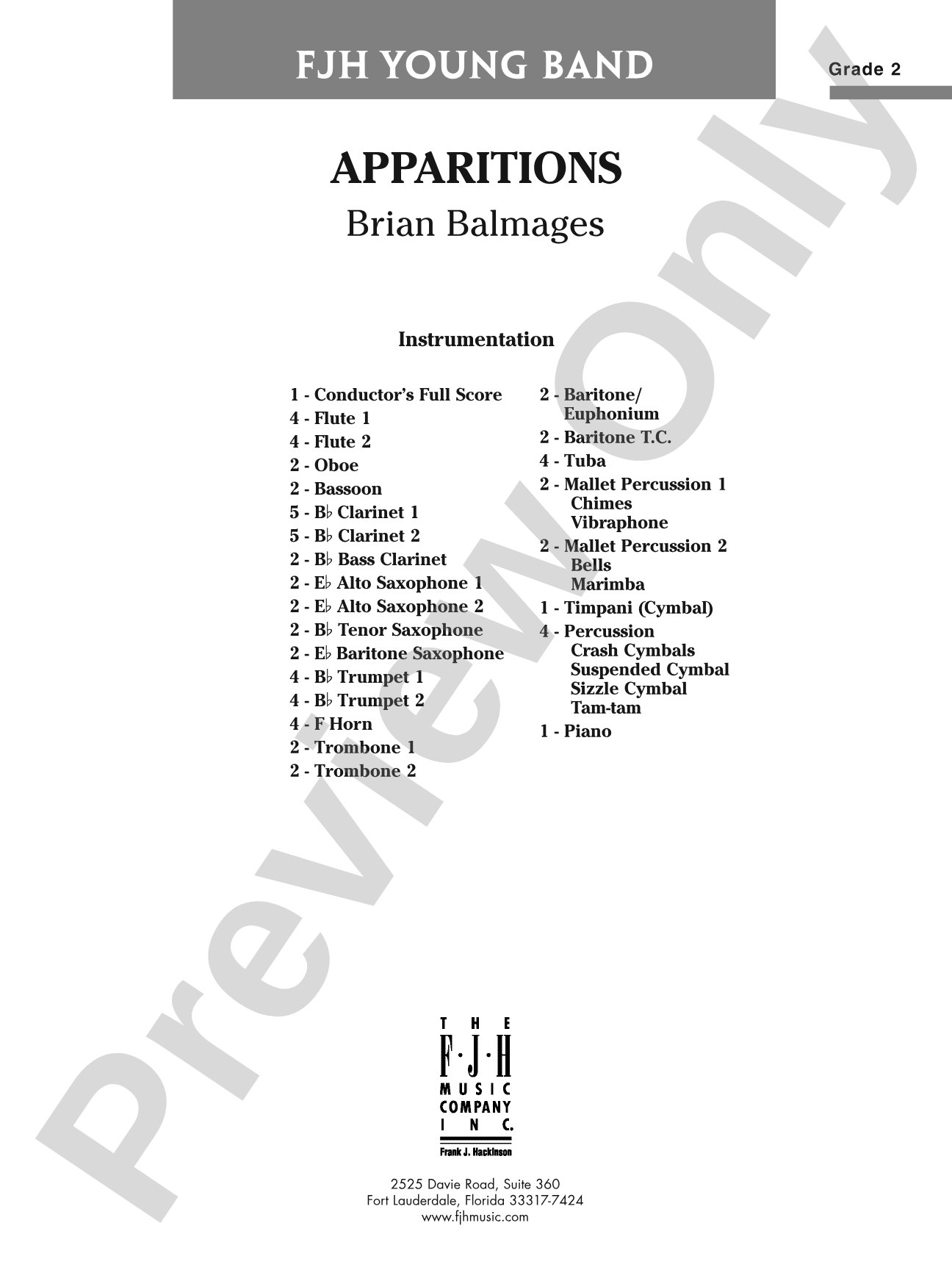 Apparitions: Concert Band Conductor Score & Parts
