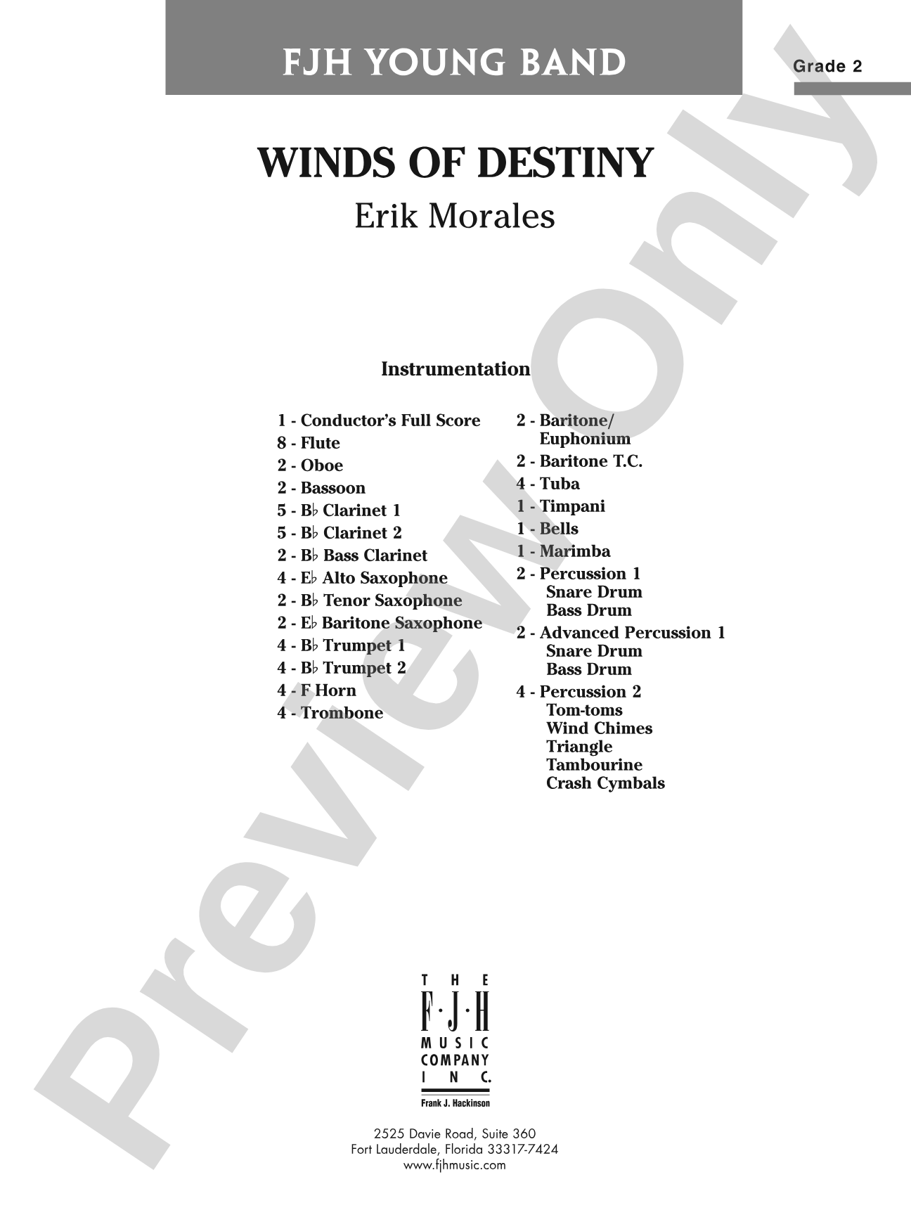Winds of Destiny: Concert Band Conductor Score & Parts