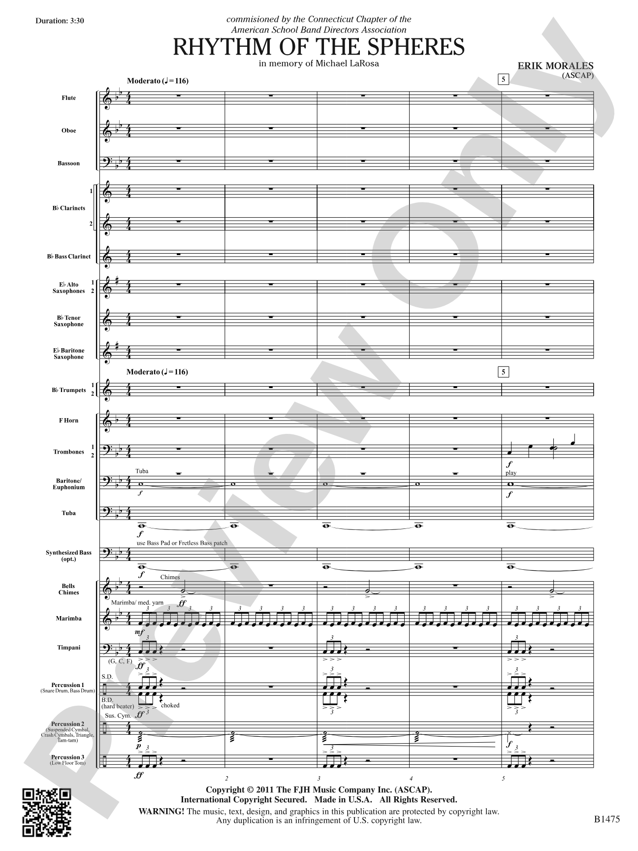Rhythm of the Spheres: Concert Band Conductor Score & Parts
