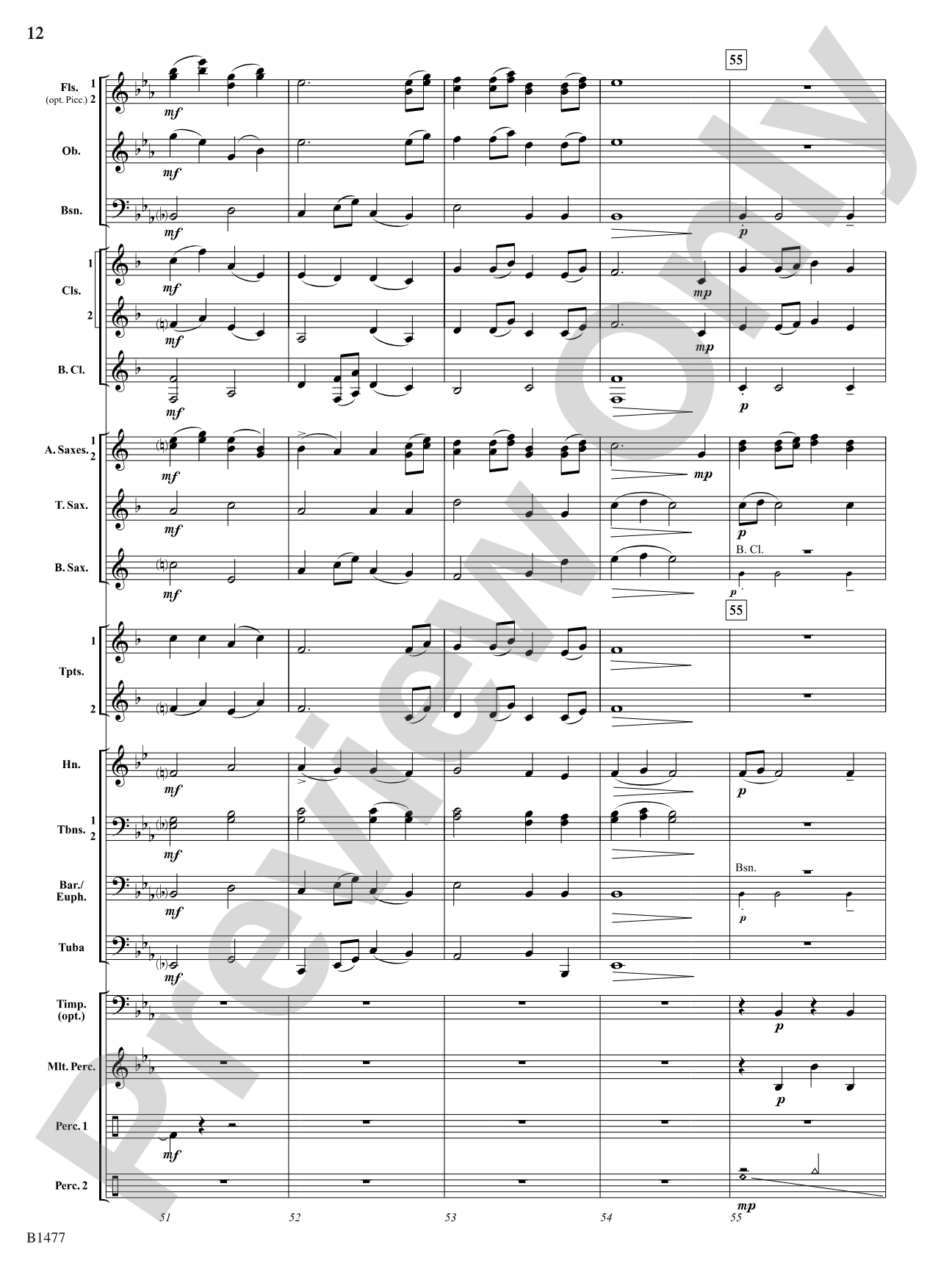 And Bless Us Every One: Concert Band Conductor Score & Parts